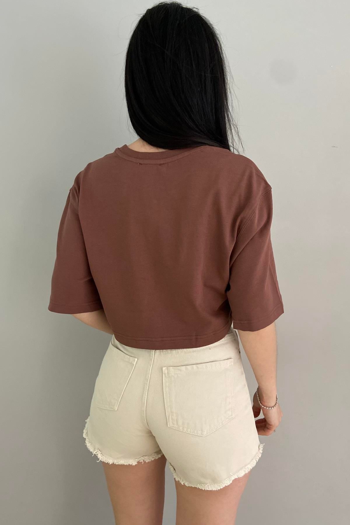 BİSİKLET YAKA CROP TSHIRT