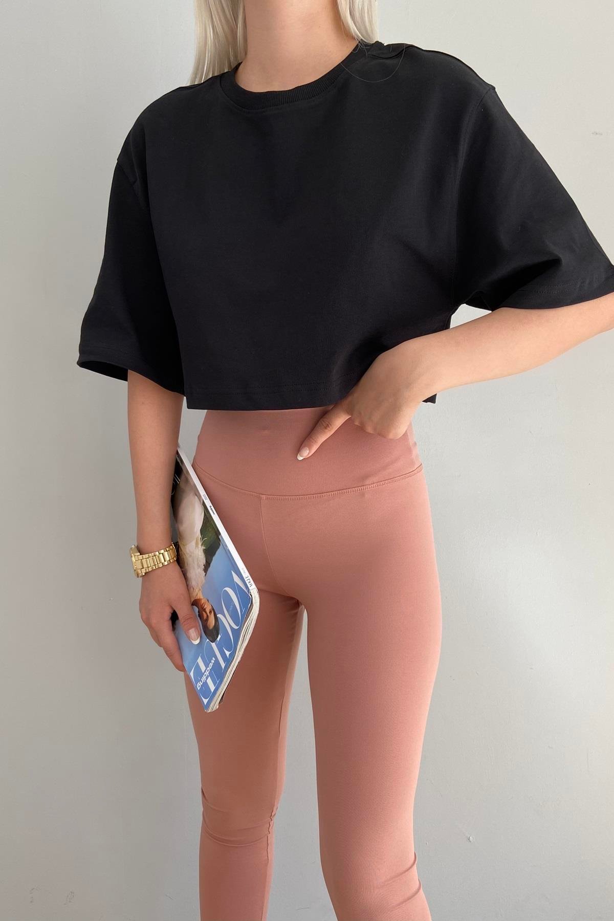 BİSİKLET YAKA CROP TSHIRT