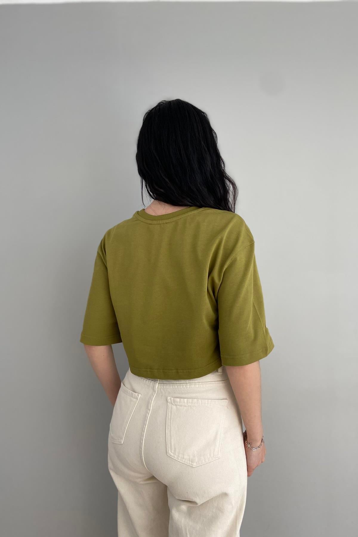 BİSİKLET YAKA CROP TSHIRT