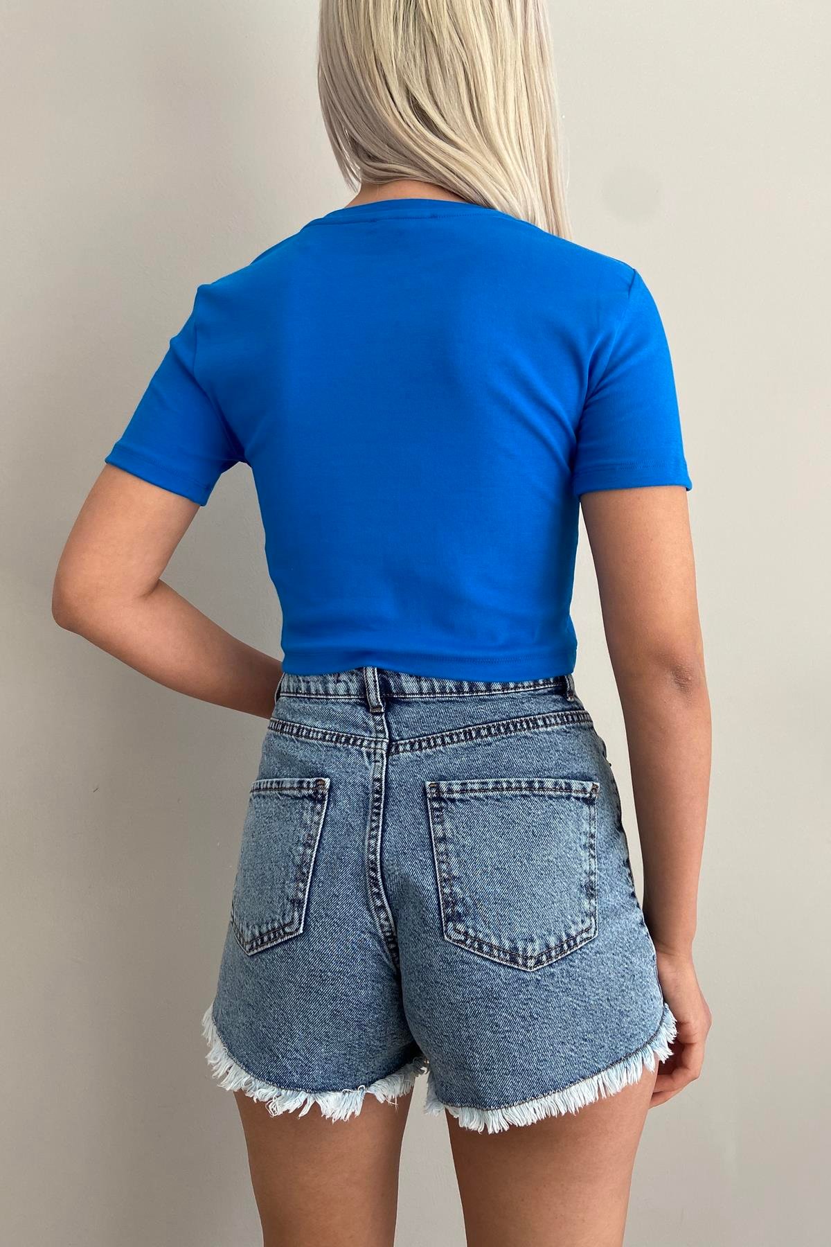 BİSİKLET YAKA CROP TSHIRT