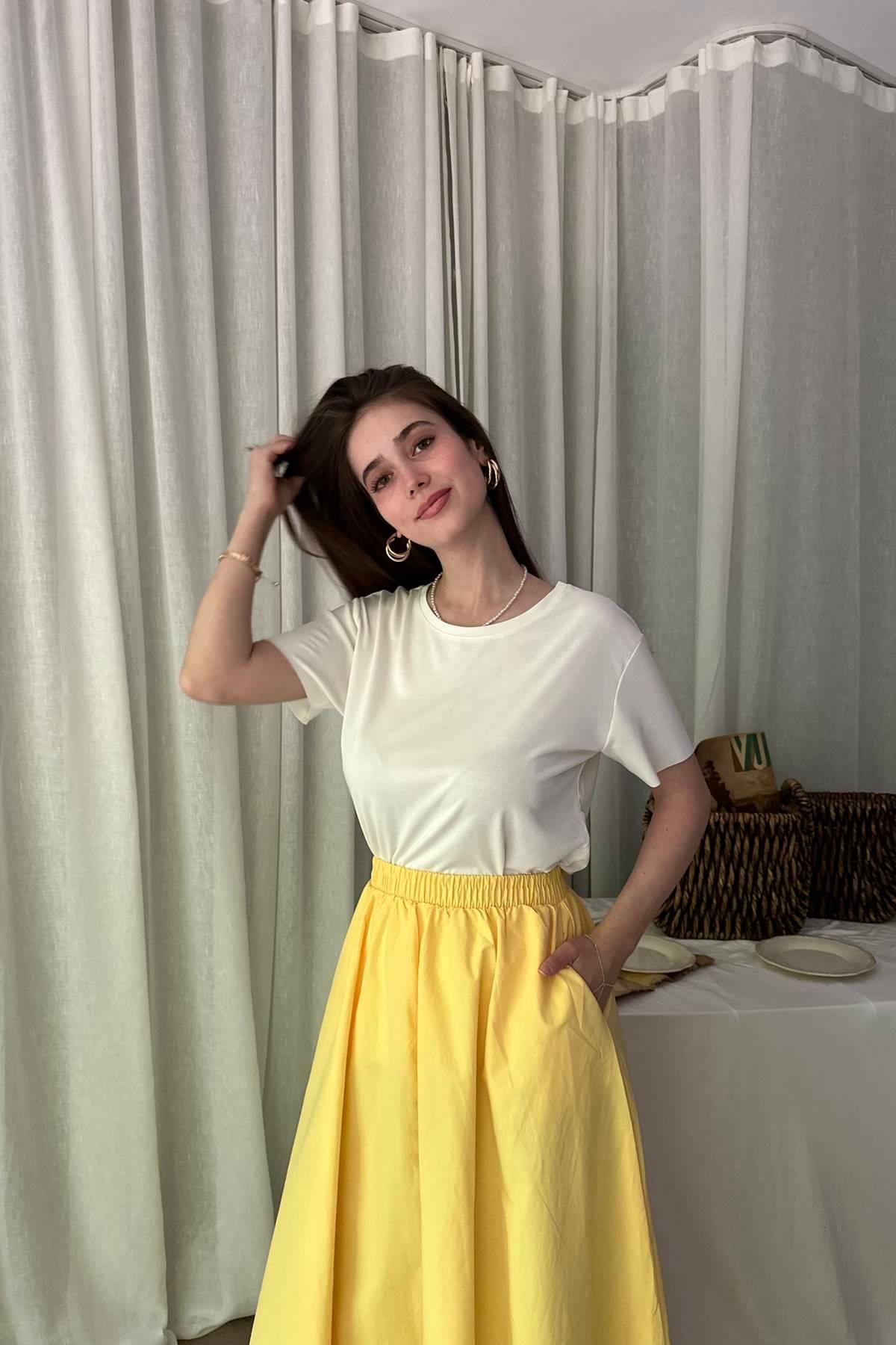 BİSİKLET YAKA DİKİŞSİZ MODAL TSHIRT