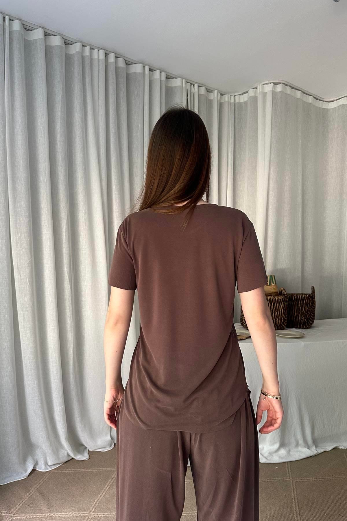 BİSİKLET YAKA DİKİŞSİZ MODAL TSHIRT
