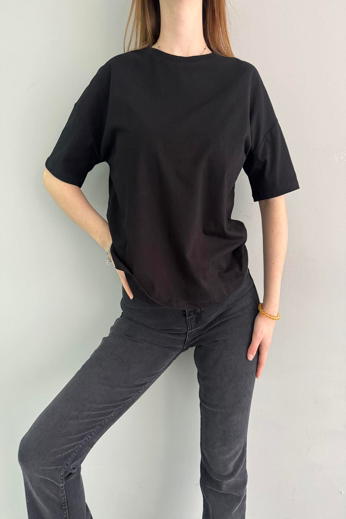 BİSİKLET YAKA DÜŞÜK OMUZ TSHIRT