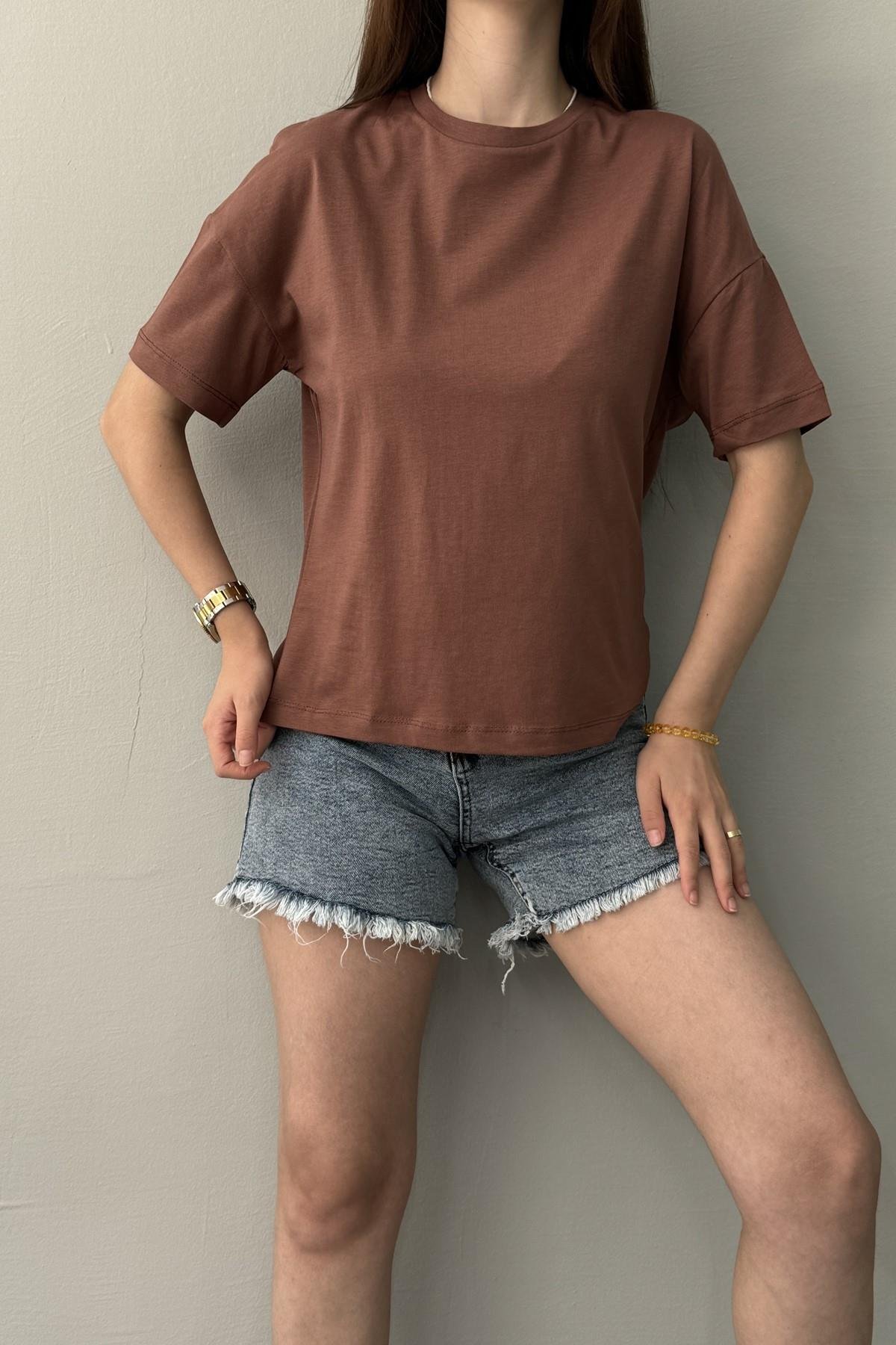 BİSİKLET YAKA DÜŞÜK OMUZ TSHIRT