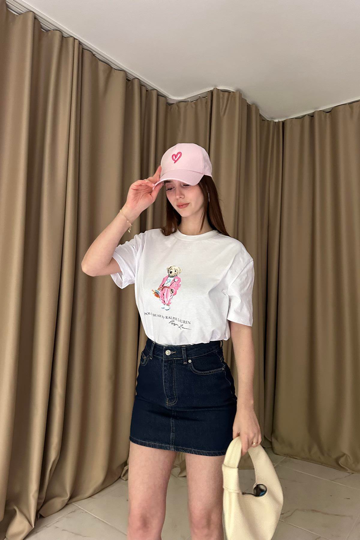 BİSİKLET YAKA NAKIŞLI TSHIRT