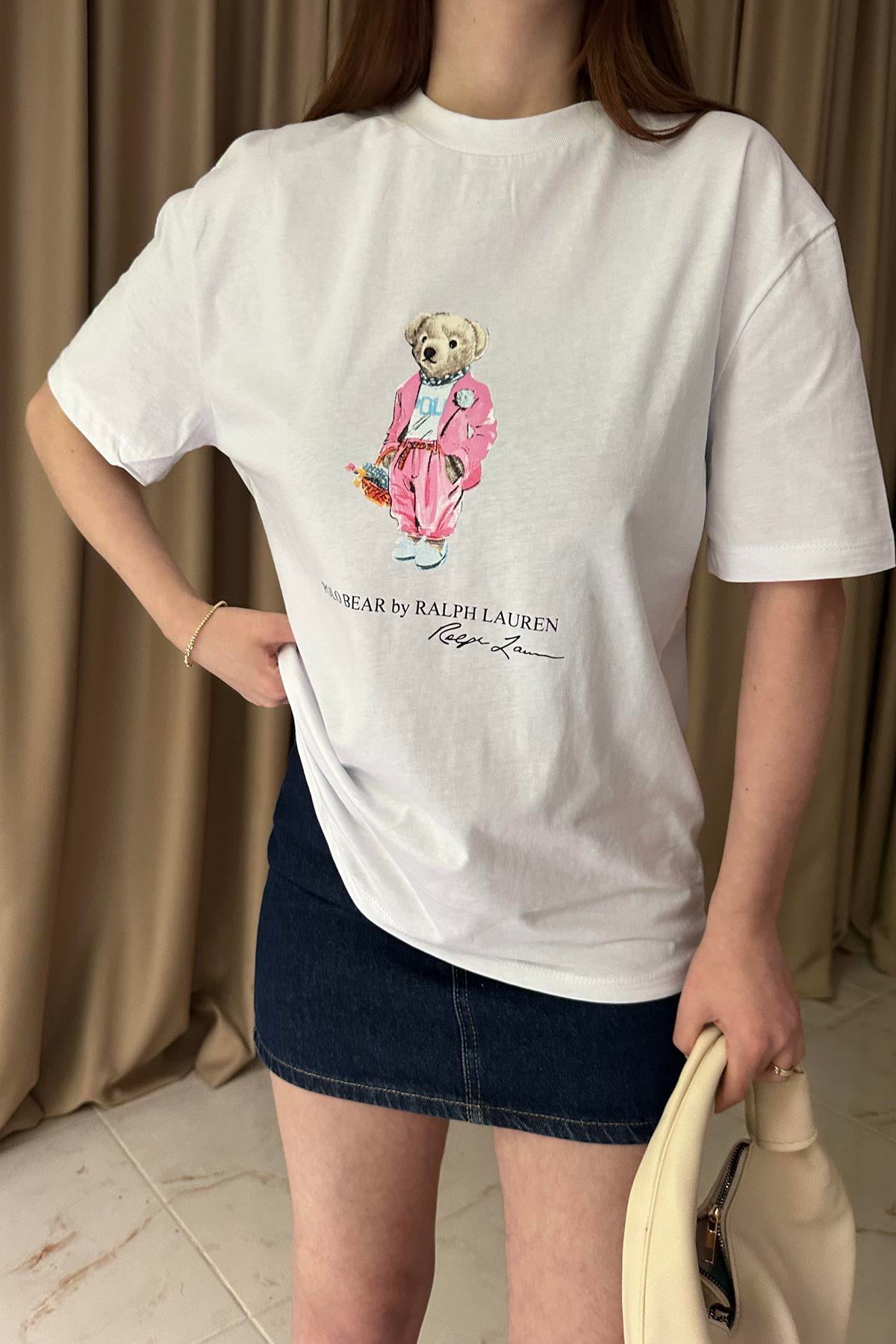 BİSİKLET YAKA NAKIŞLI TSHIRT