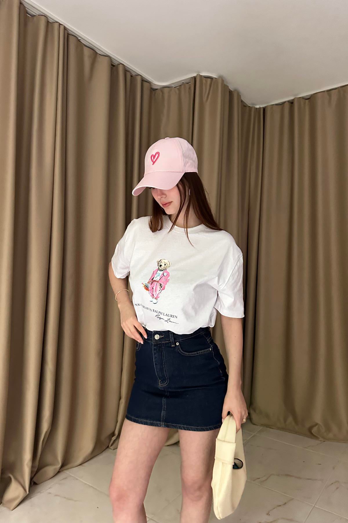 BİSİKLET YAKA NAKIŞLI TSHIRT