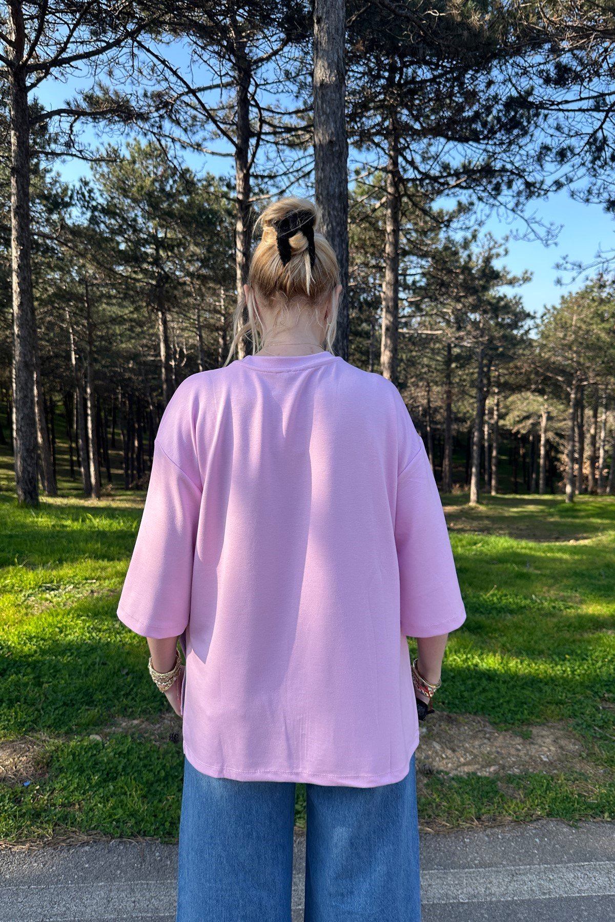 BİSİKLET YAKA YANLARI YIRTMAÇLI MODAL TSHIRT