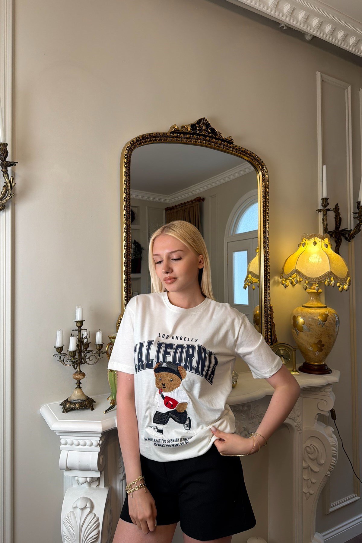 COLİFORNIA BASKI DETAY TSHIRT