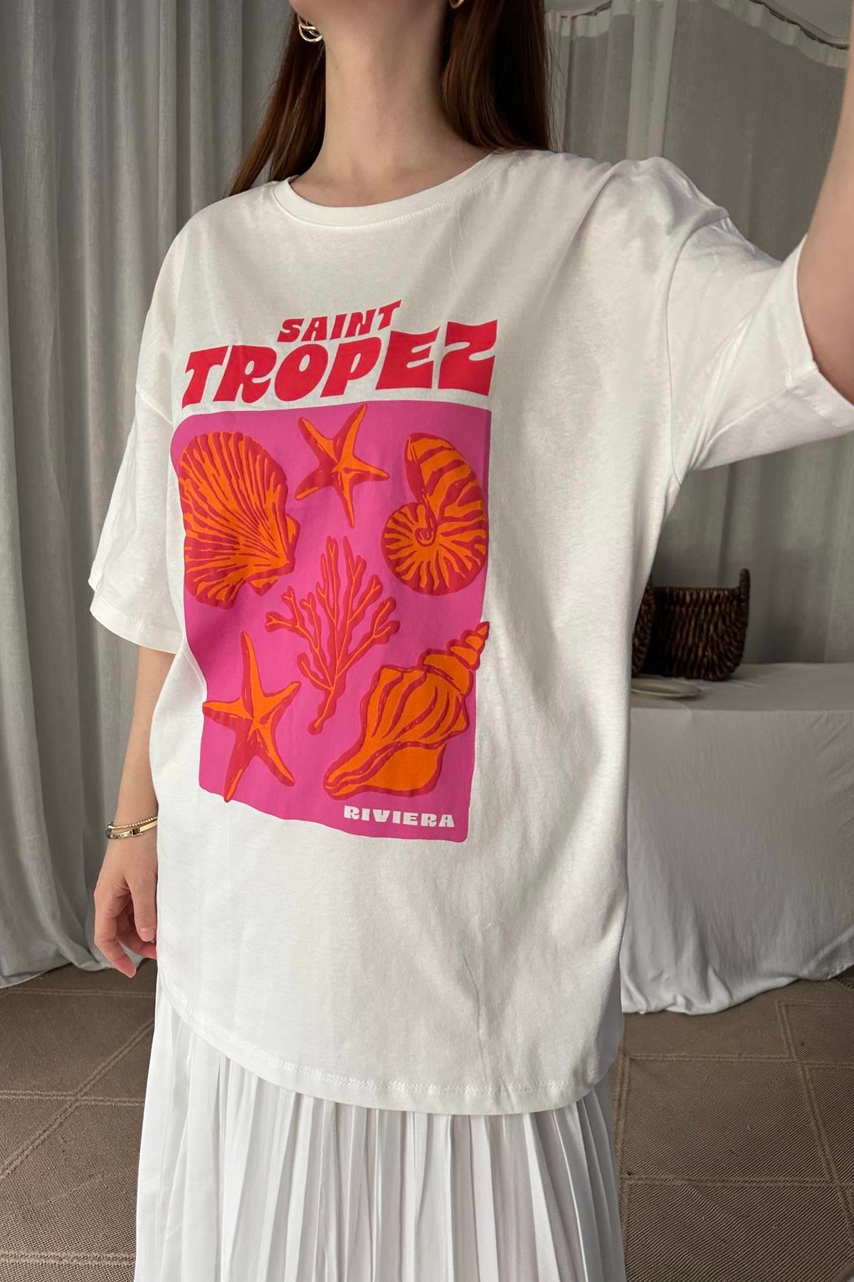 DENİZ KABUĞU BASKILI TSHIRT