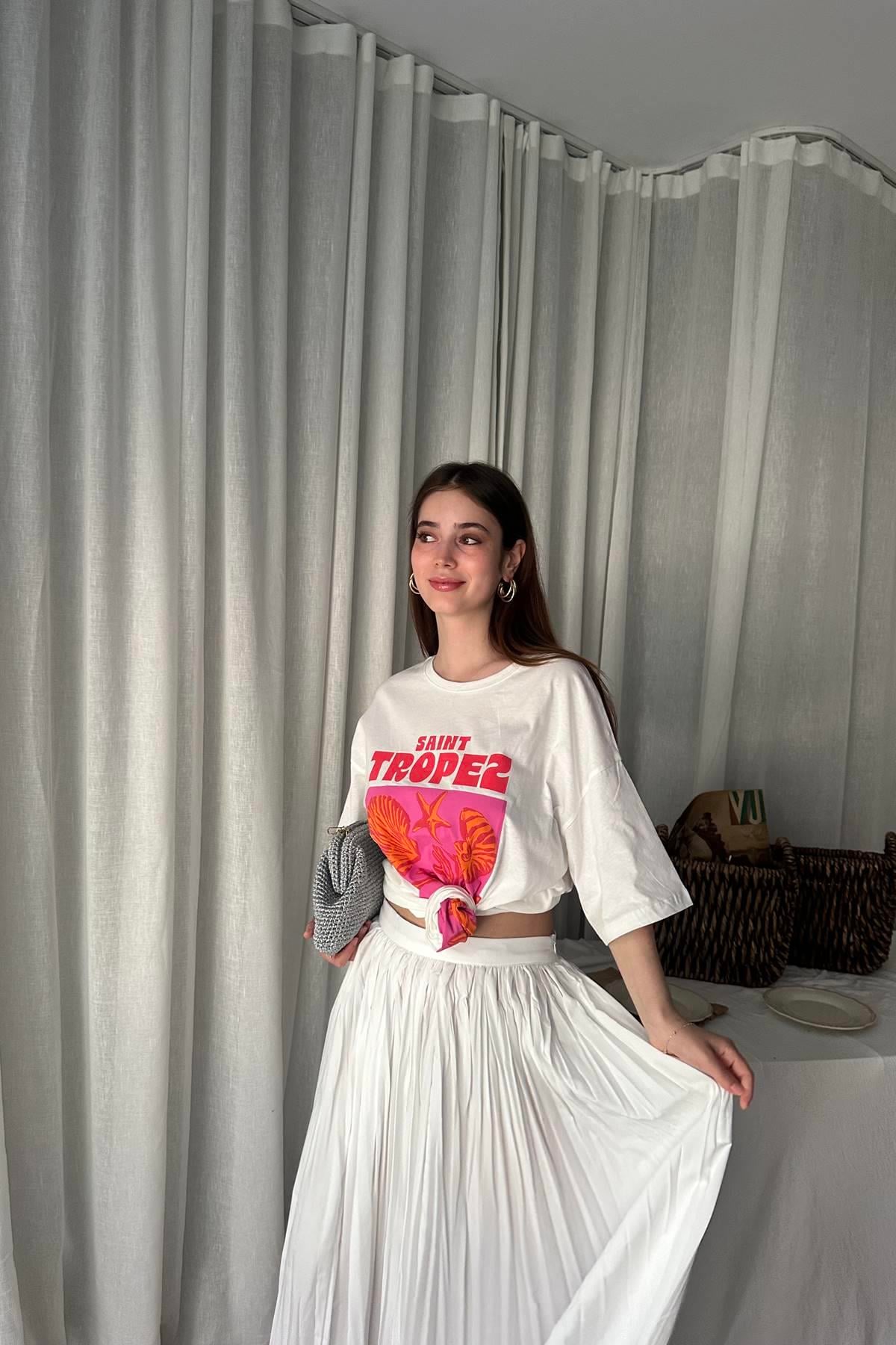 DENİZ KABUĞU BASKILI TSHIRT