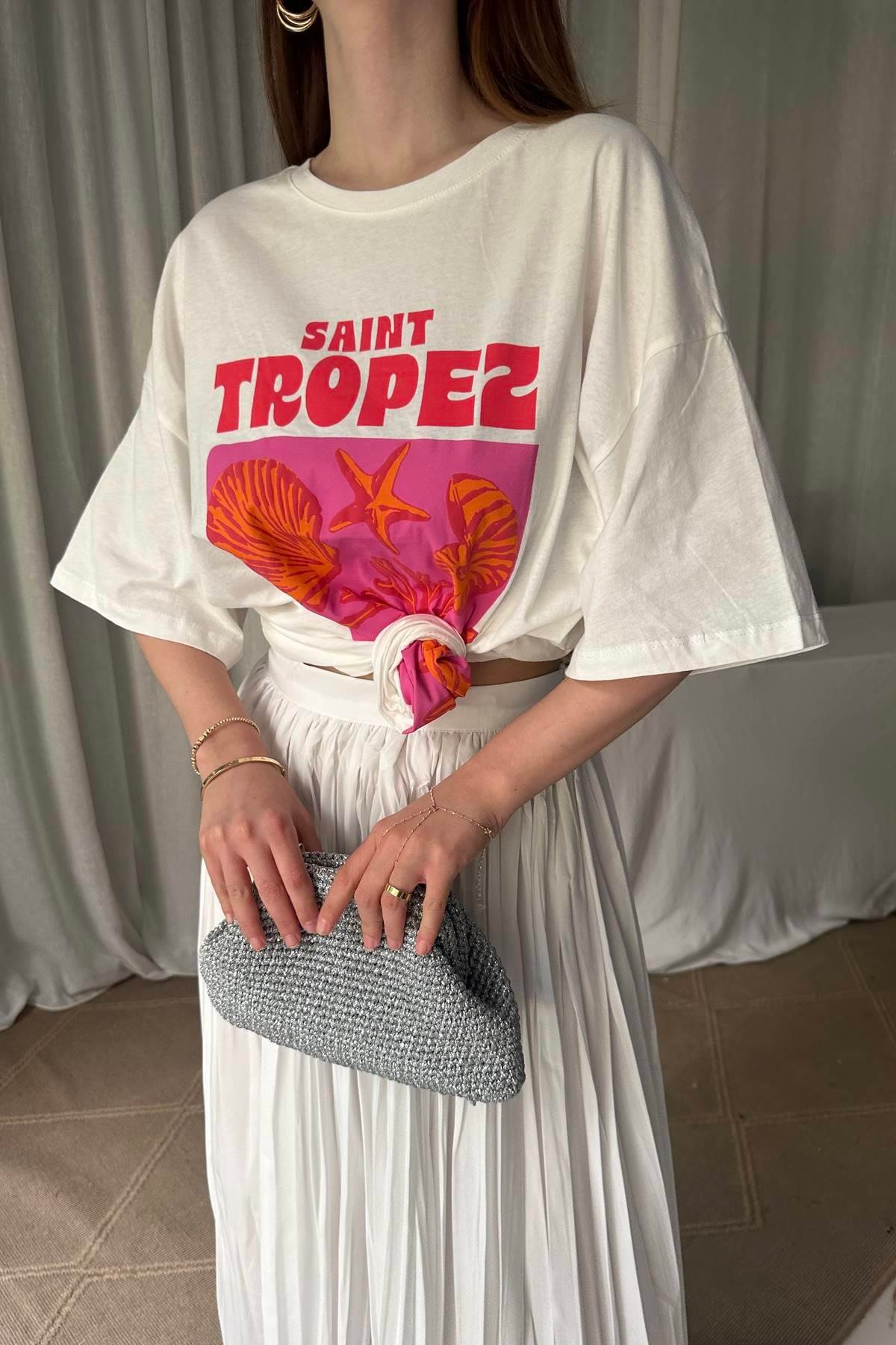 DENİZ KABUĞU BASKILI TSHIRT
