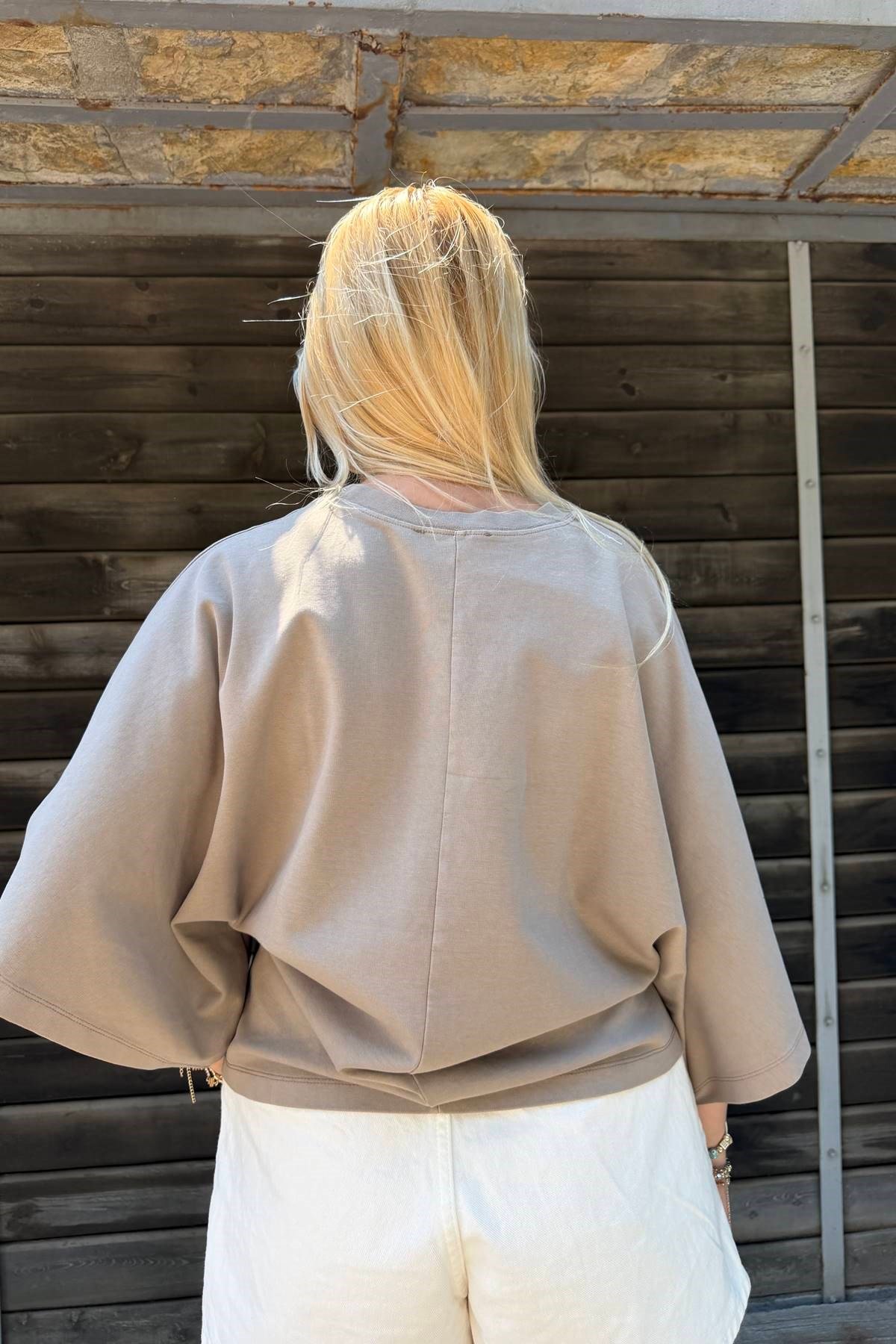 DÜŞÜK OMUZ YIKAMALI TSHIRT