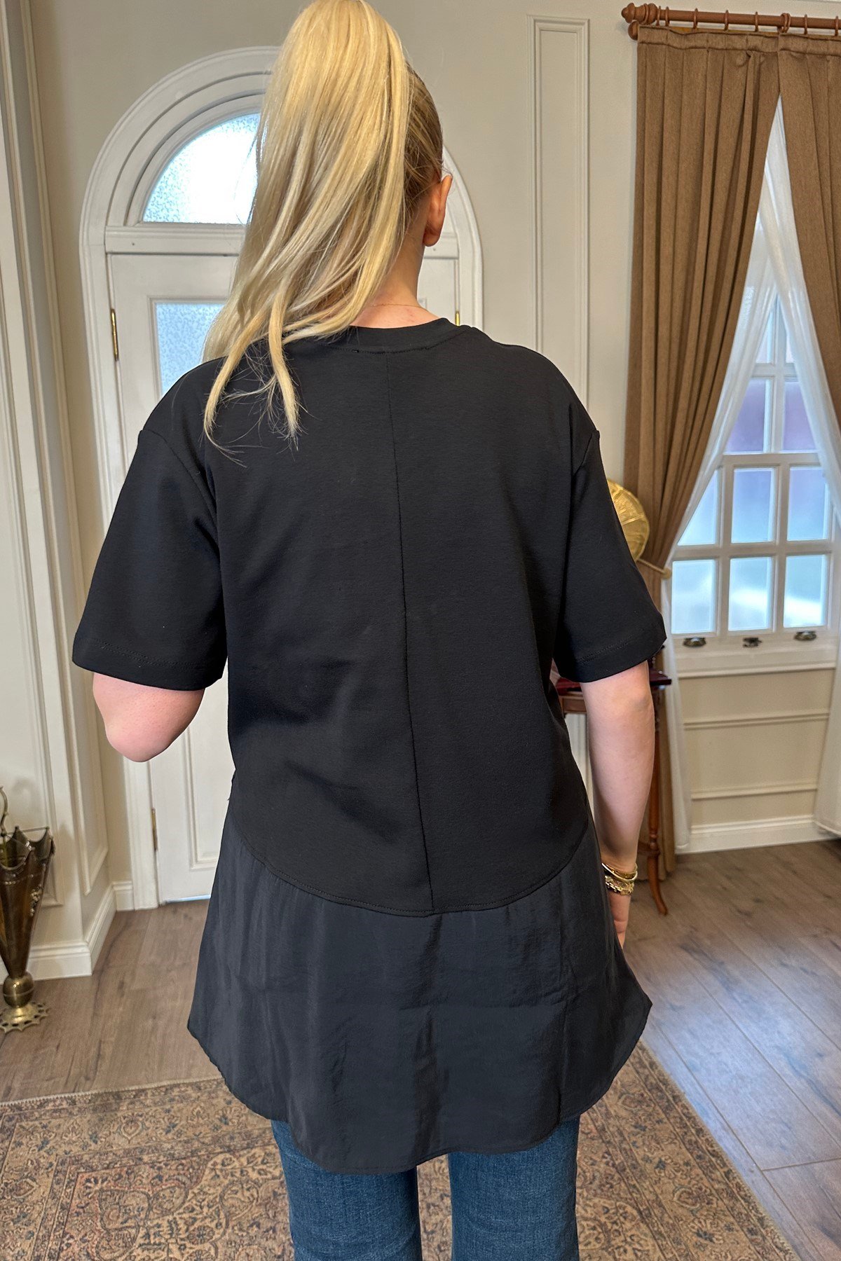 ETEĞİ DOKUMA GARNİLİ TSHIRT