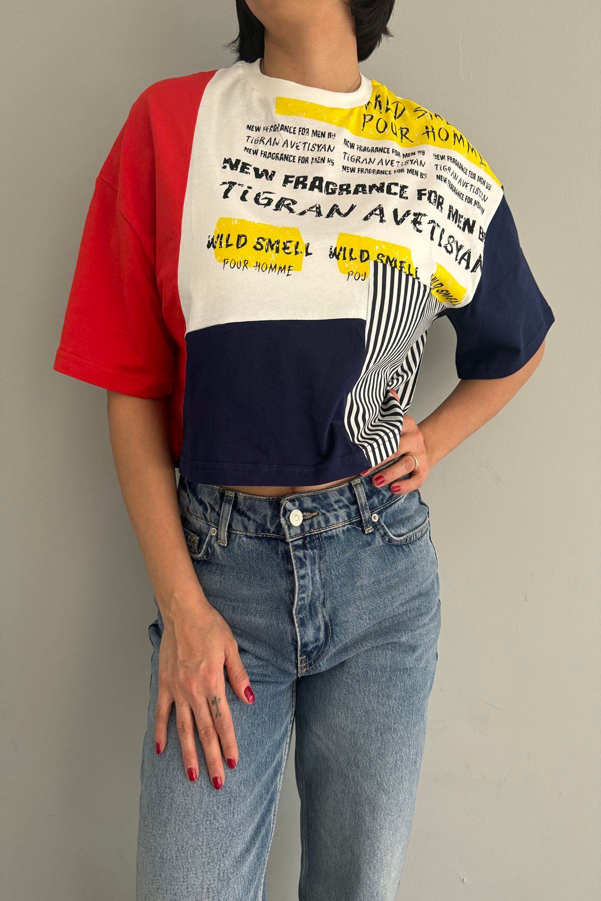 GARNİLİ BASKI DETAYLI TSHIRT