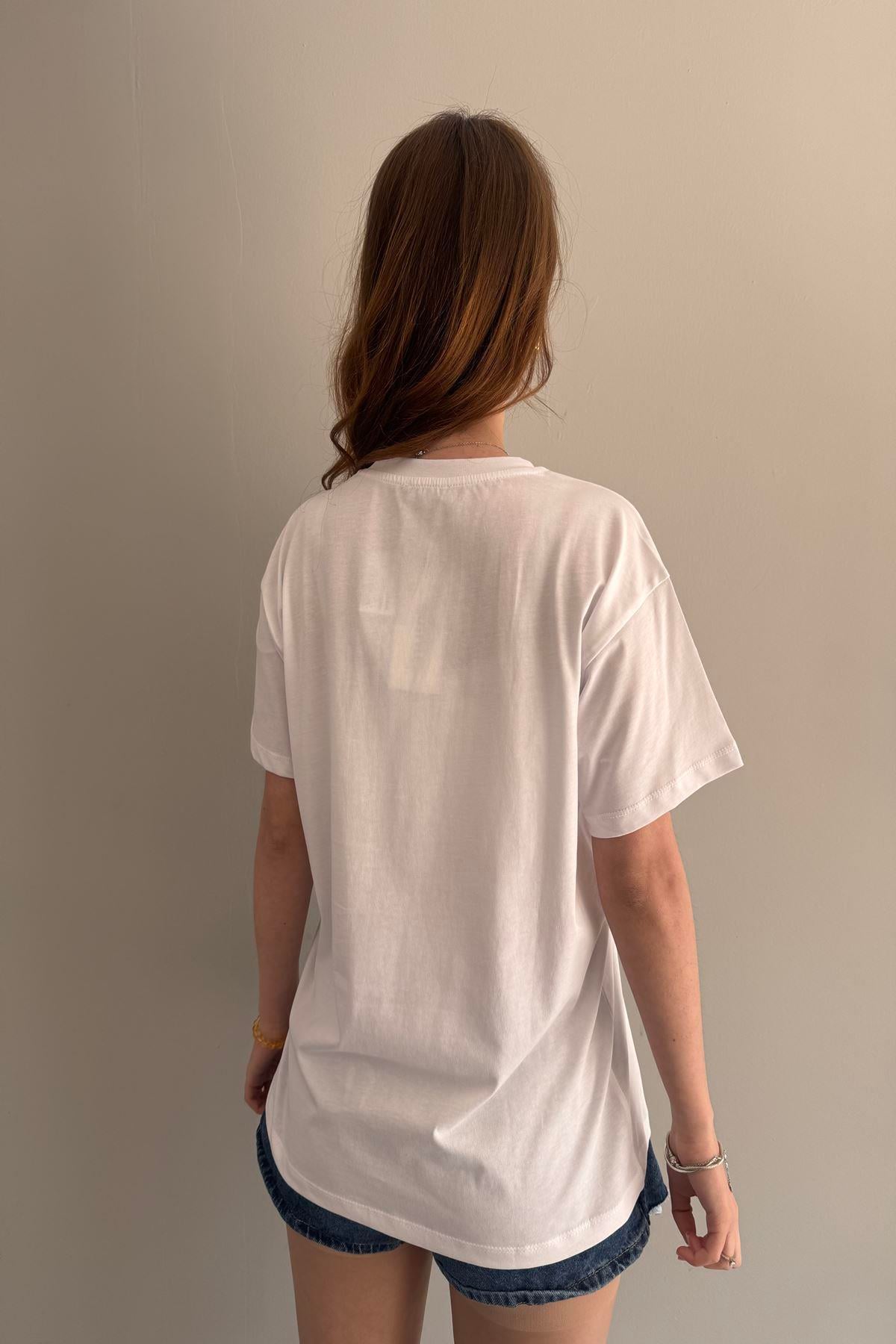 KALP BASKI DETAY TSHIRT
