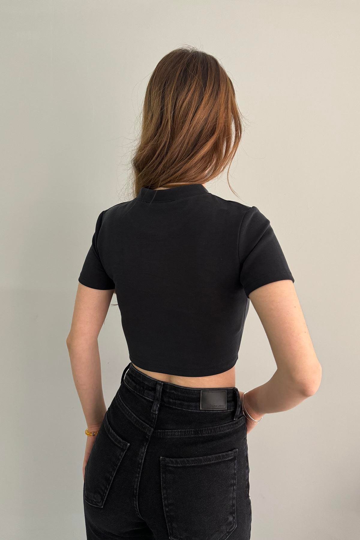 KISA KOL CROP MODAL TSHIRT