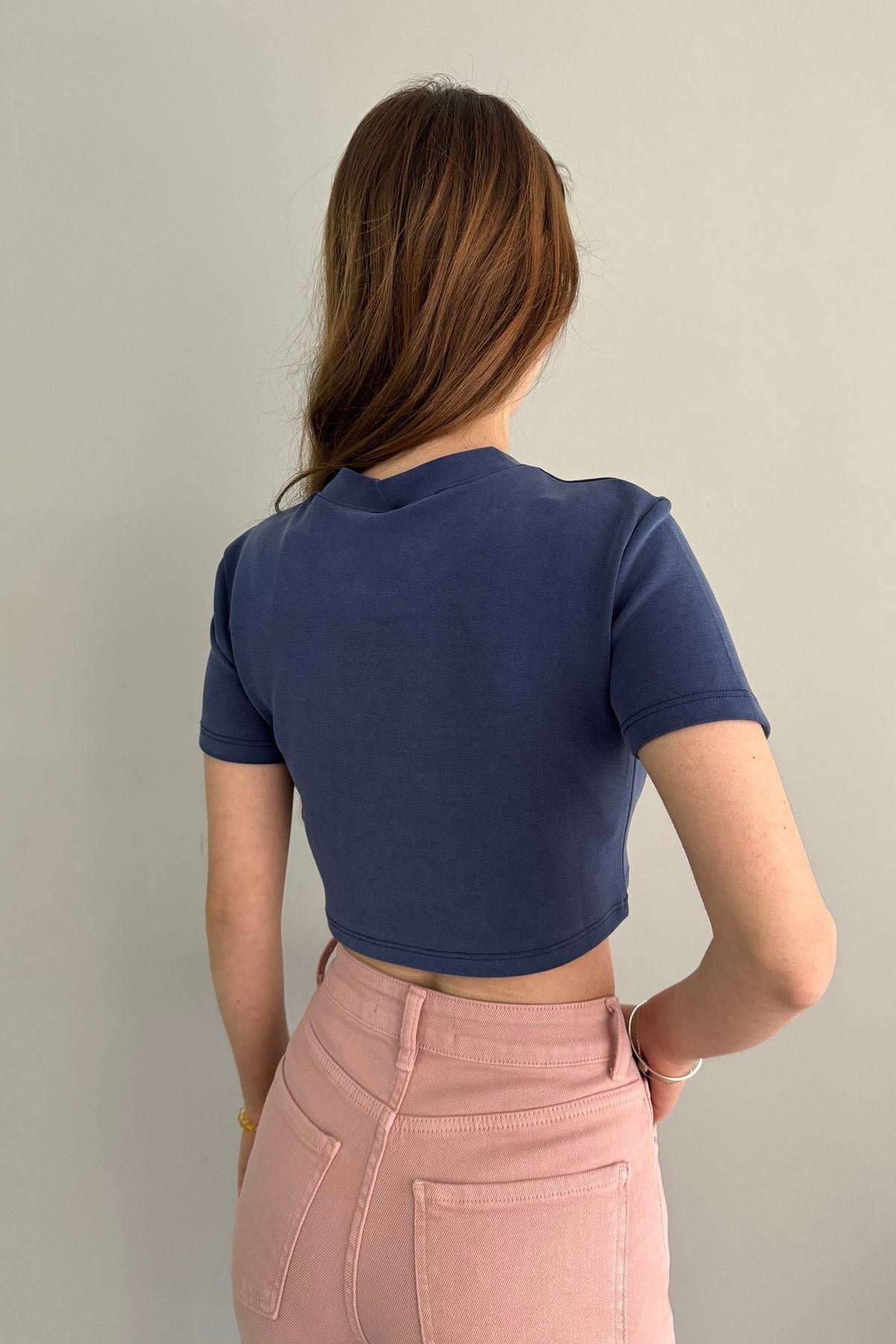 KISA KOL CROP MODAL TSHIRT