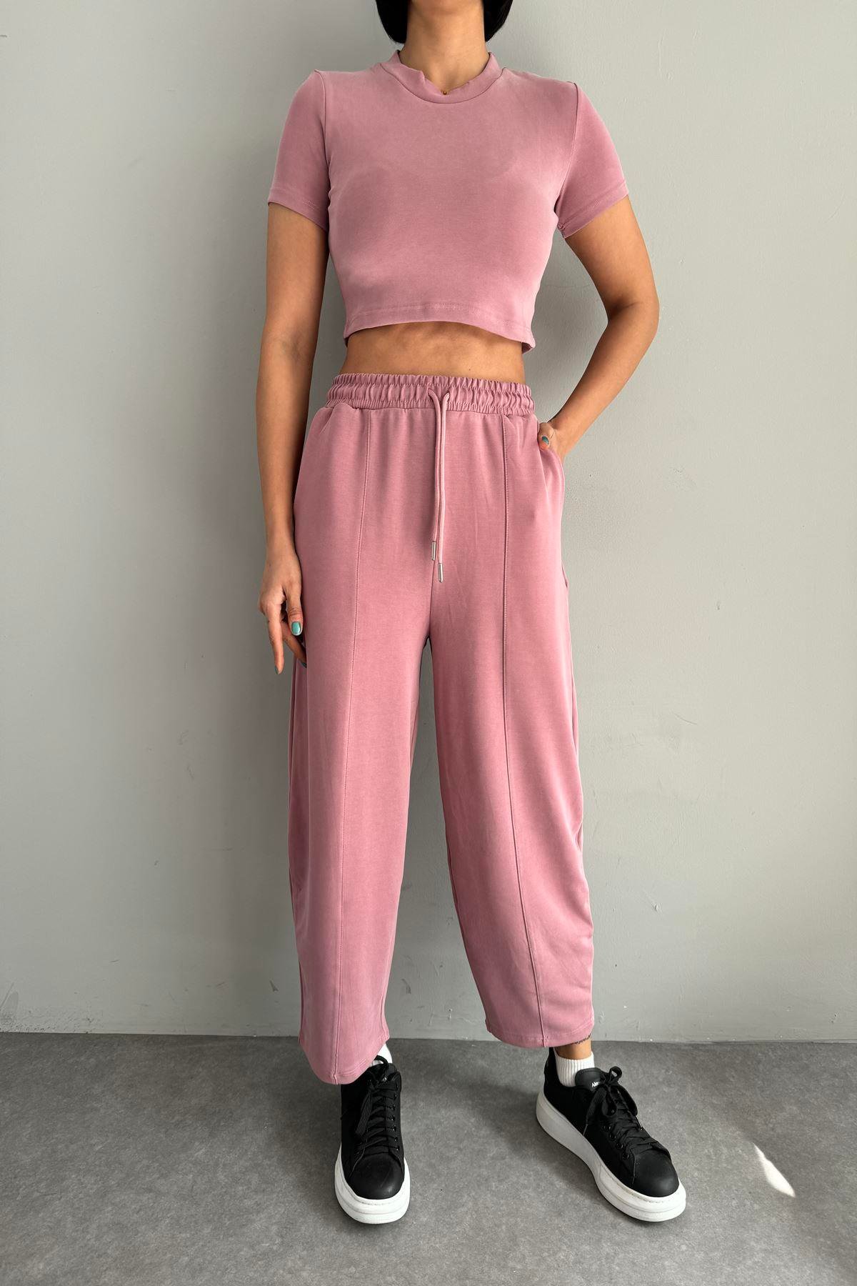 KISA KOL CROP MODAL TSHIRT