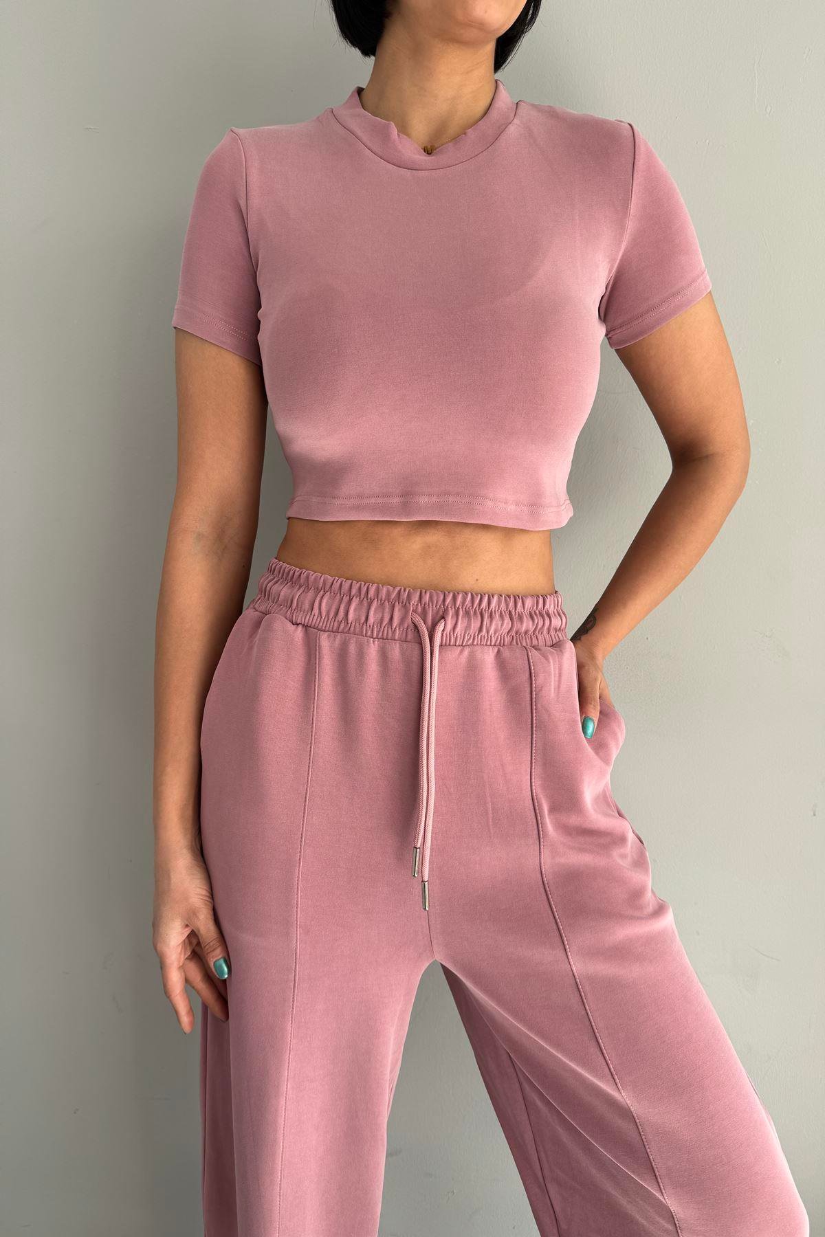 KISA KOL CROP MODAL TSHIRT
