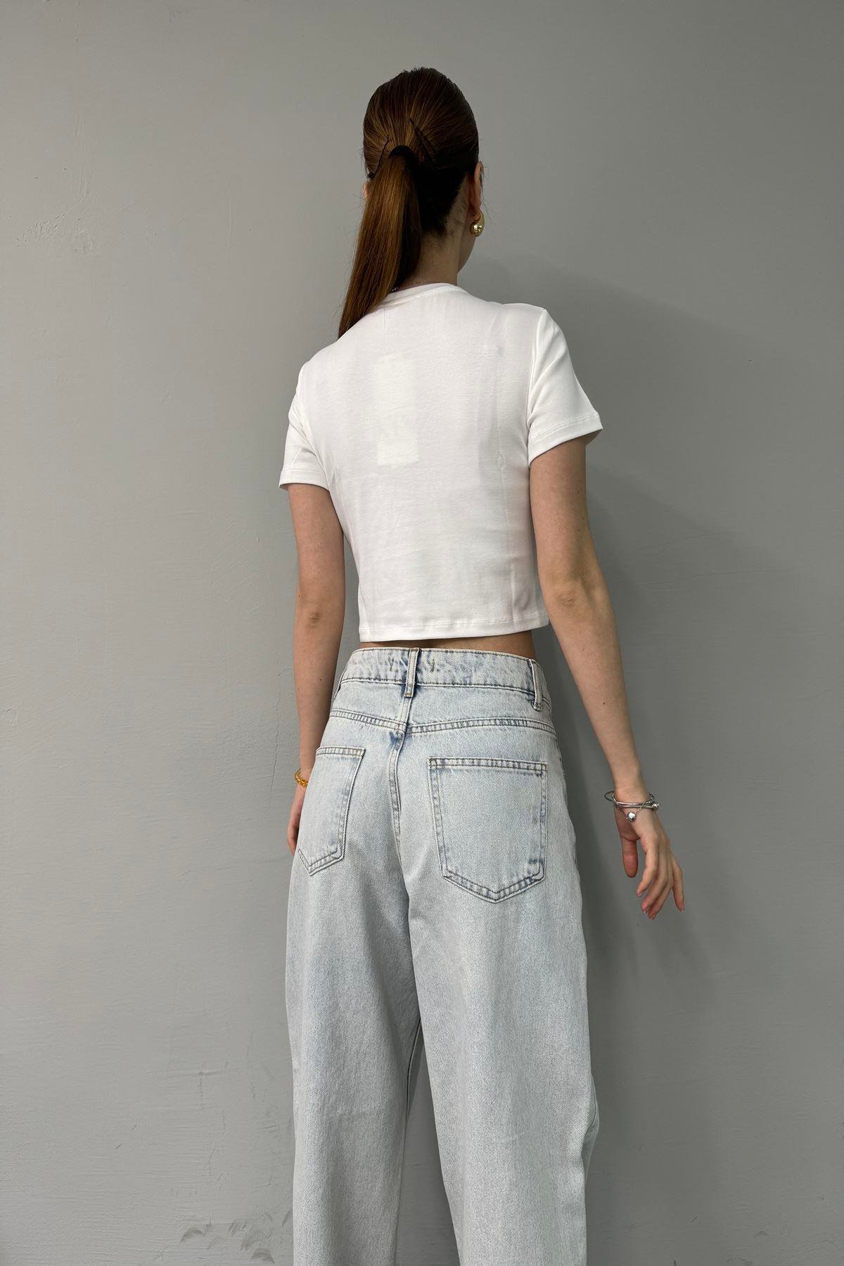 KISA KOL CROP TSHIRT