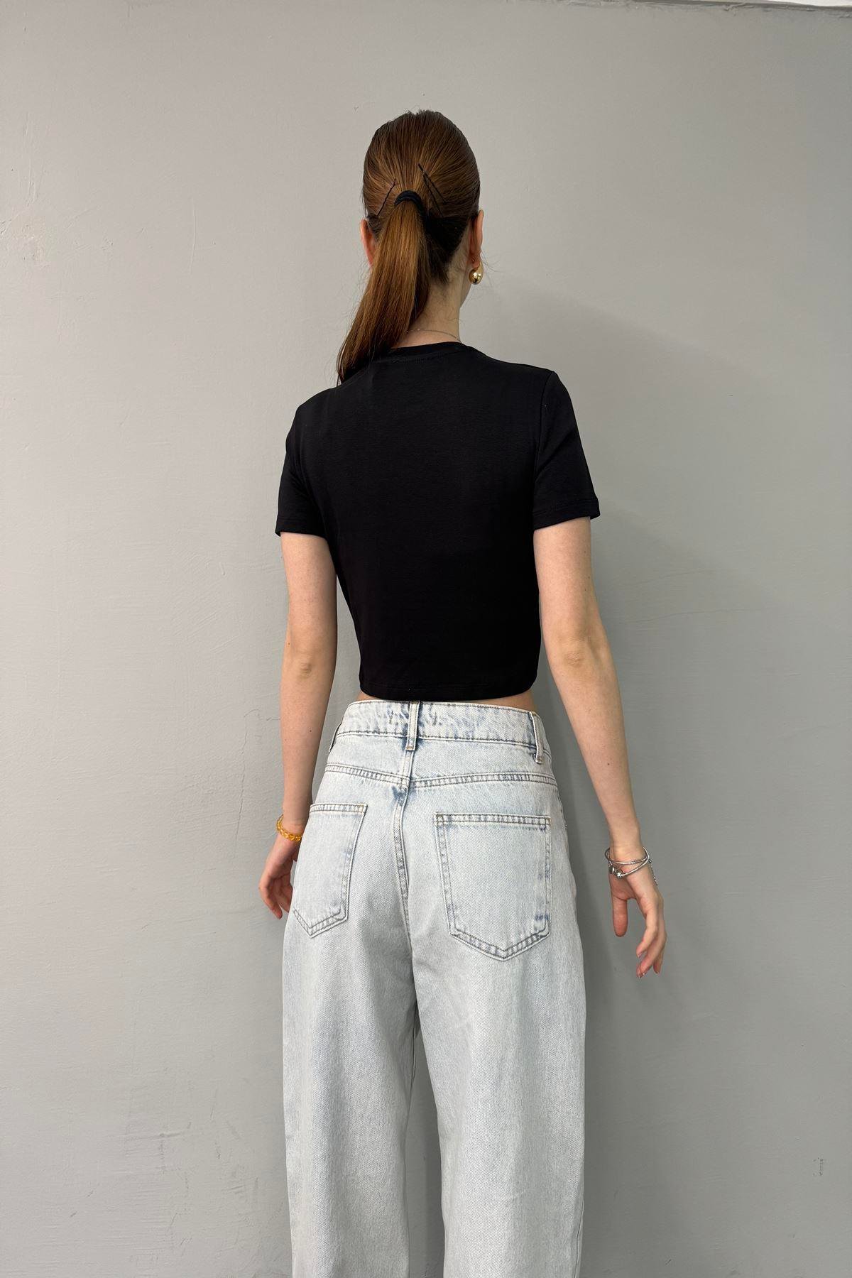KISA KOL CROP TSHIRT