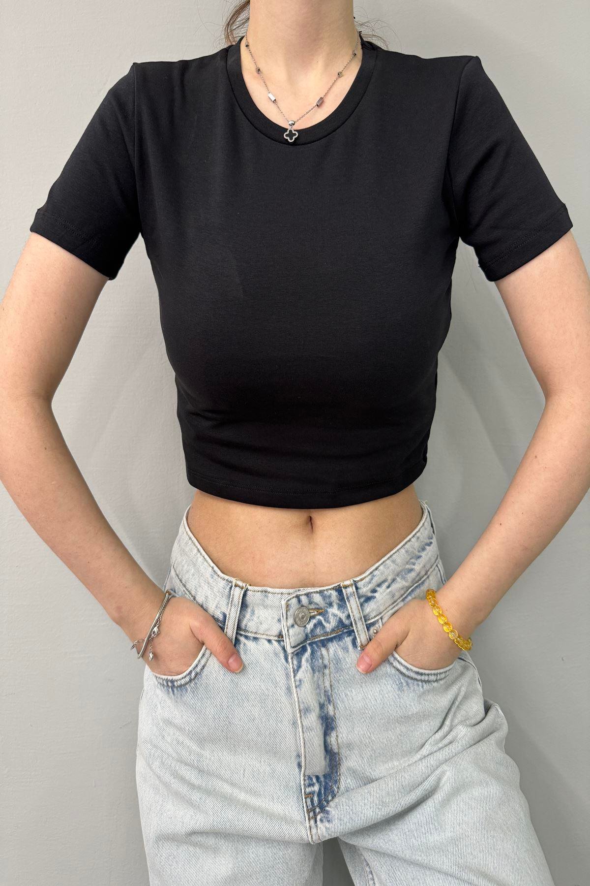 KISA KOL CROP TSHIRT