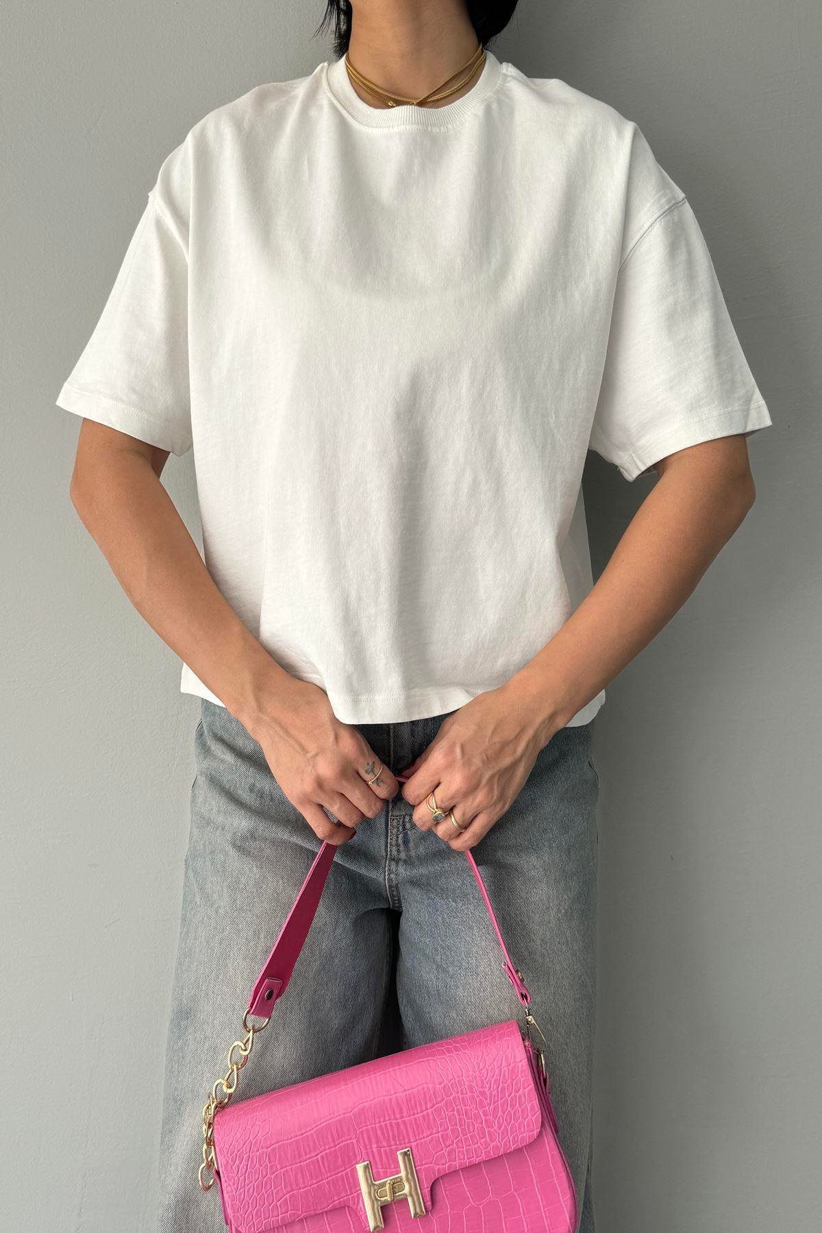 KISA KOL PAMUKLU TSHIRT