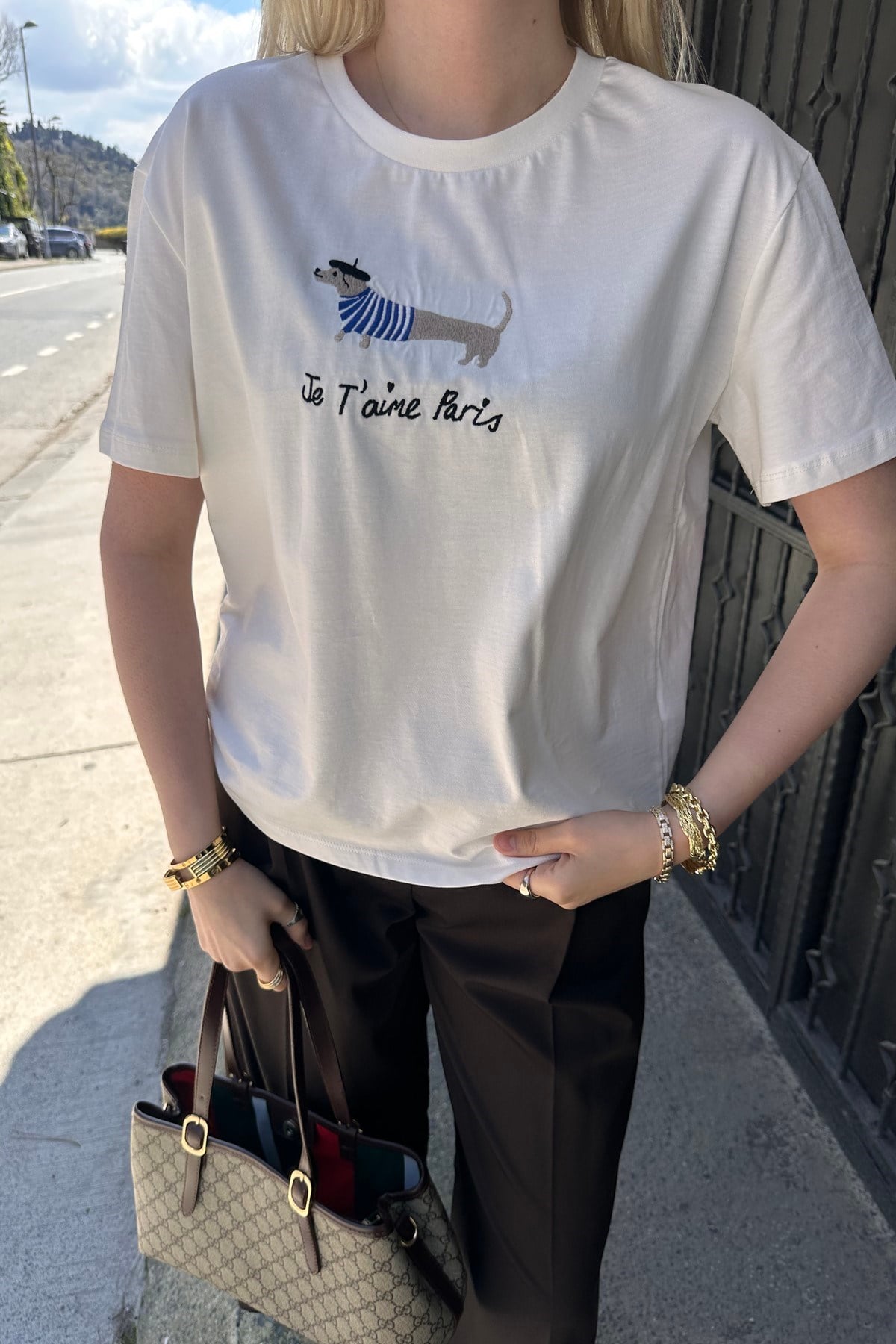 KÖPEK NAKIŞLI KISA KOLLU TSHIRT