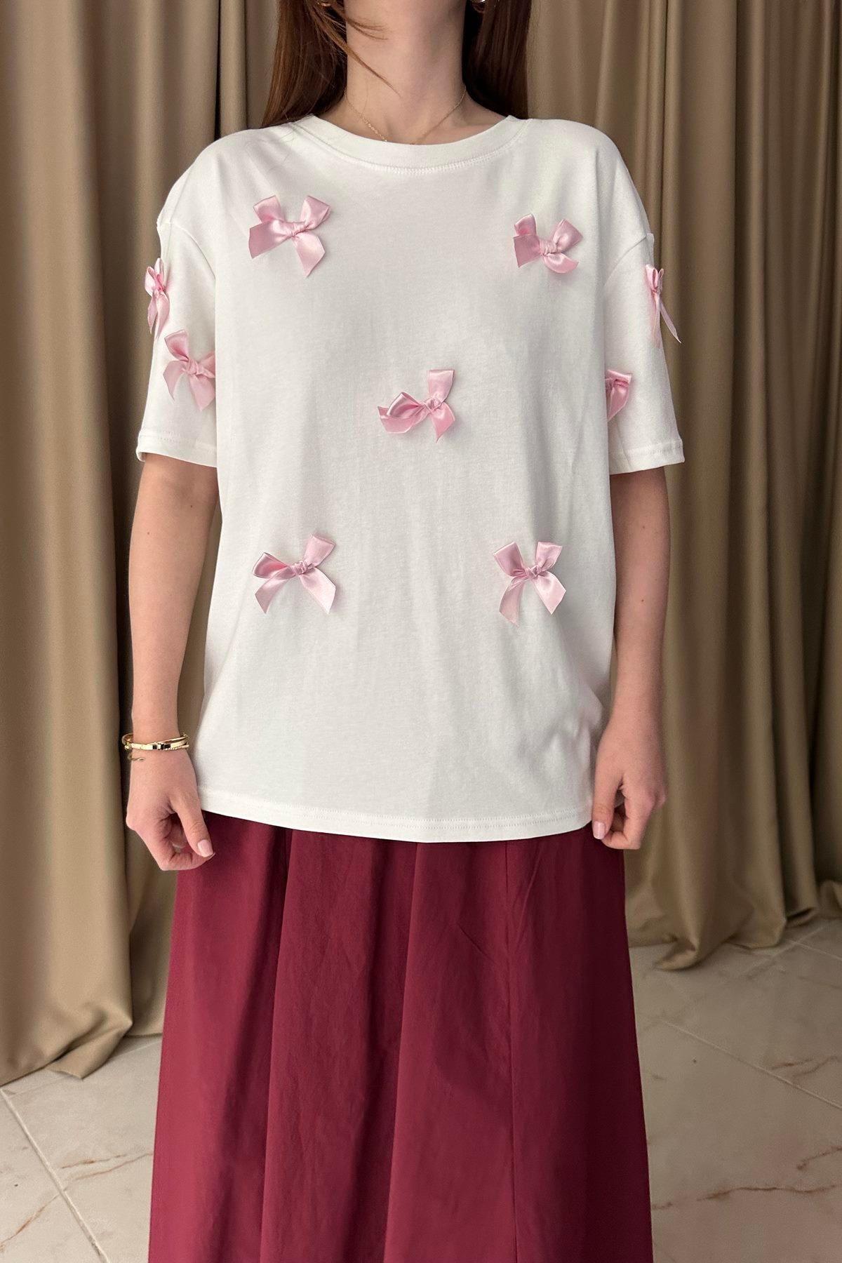 KURDELA DETAYLI TSHIRT