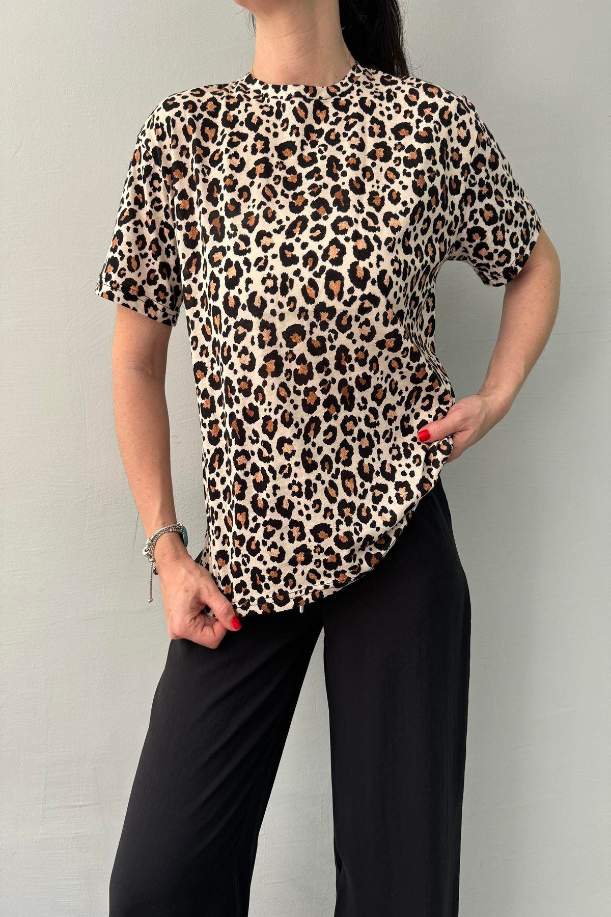 LEOPAR DESEN TSHIRT