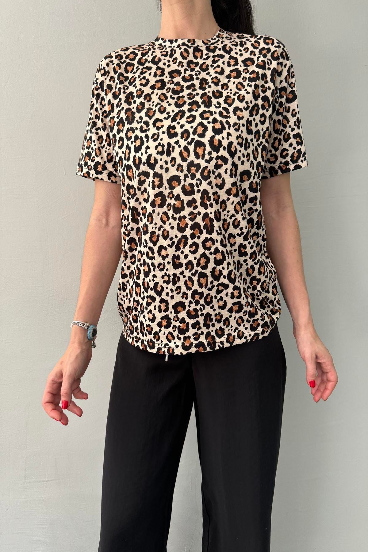 LEOPAR DESEN TSHIRT