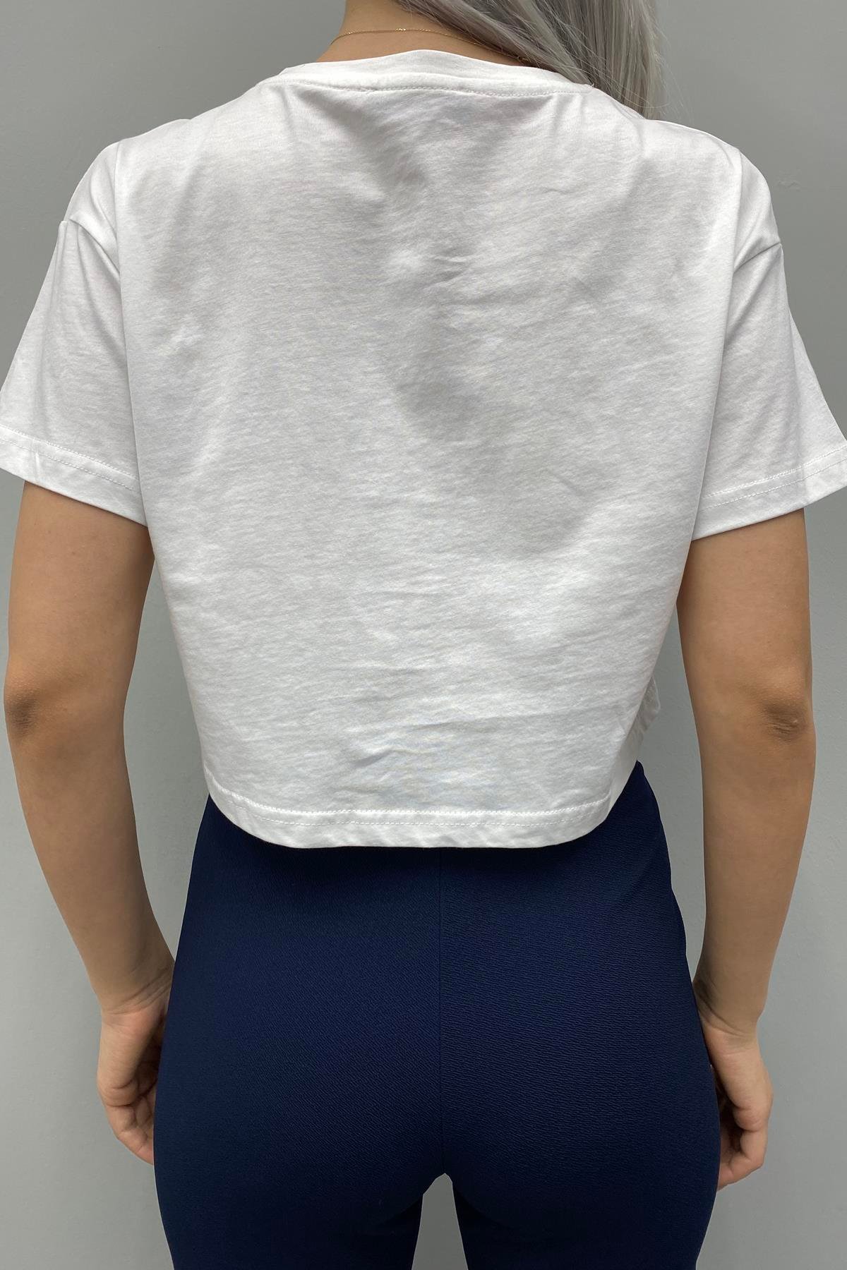 NAKIŞ VE  BONCUK DETAY TSHIRT