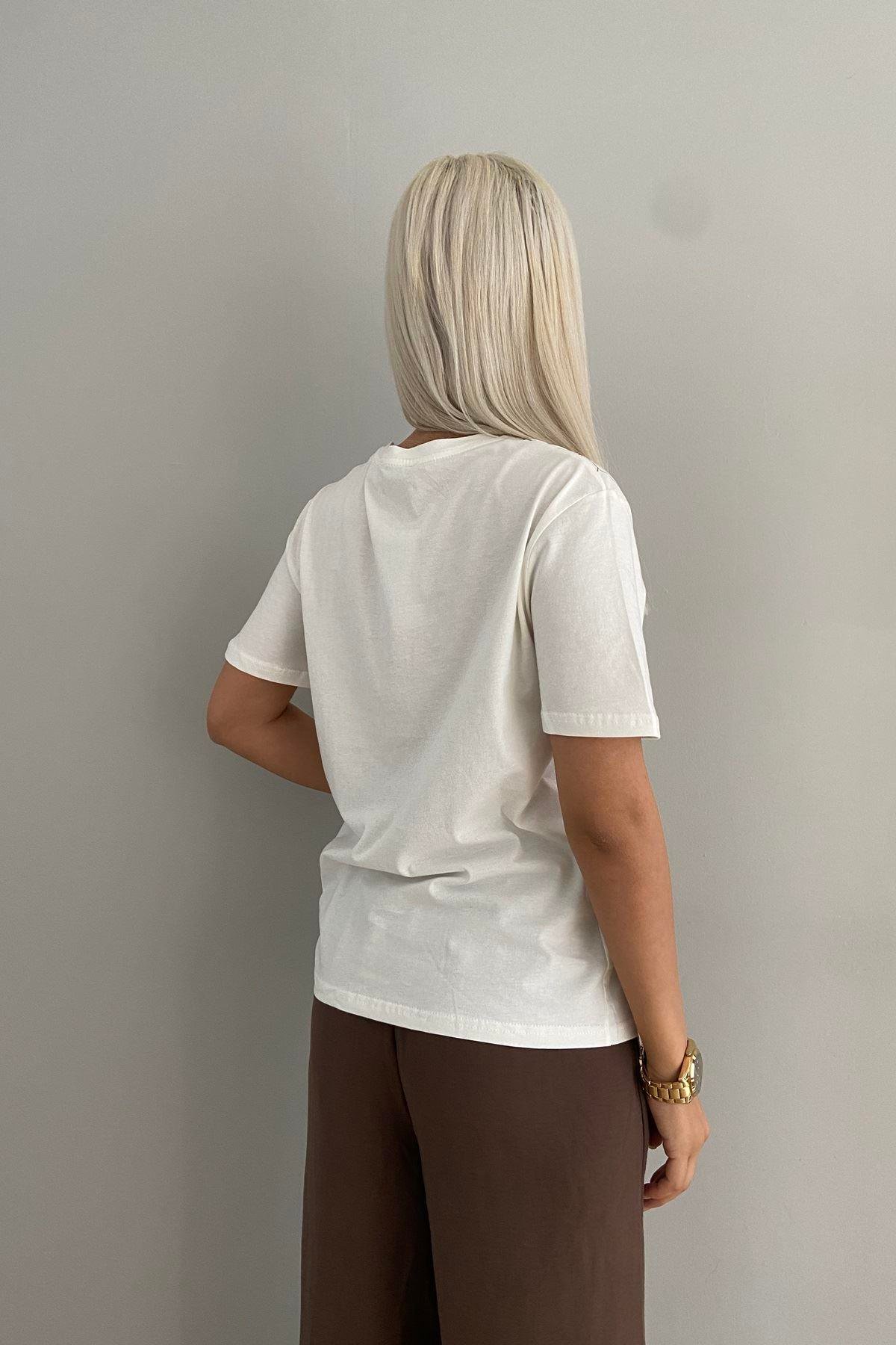 NAKIŞ VE İNCİ DETAYLI TSHIRT