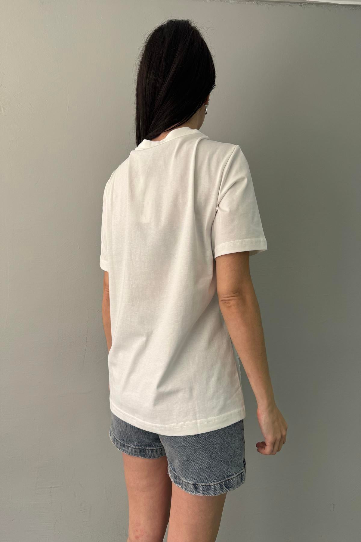 NAKIŞ VE TAŞ DETAY TSHIRT