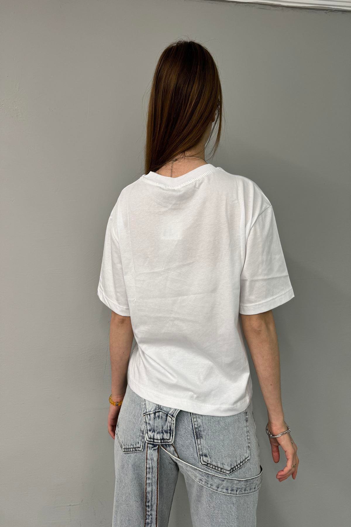 NAKIŞLI CROP TSHIRT