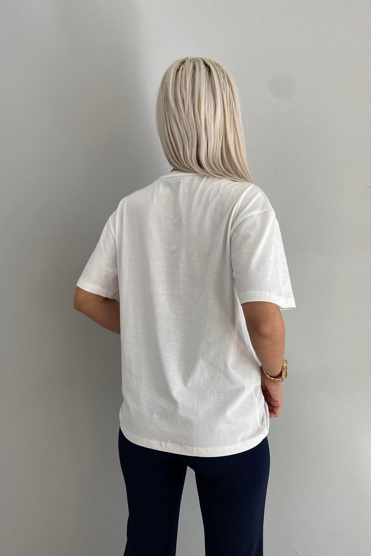 ÖNÜ BASKILI TSHIRT