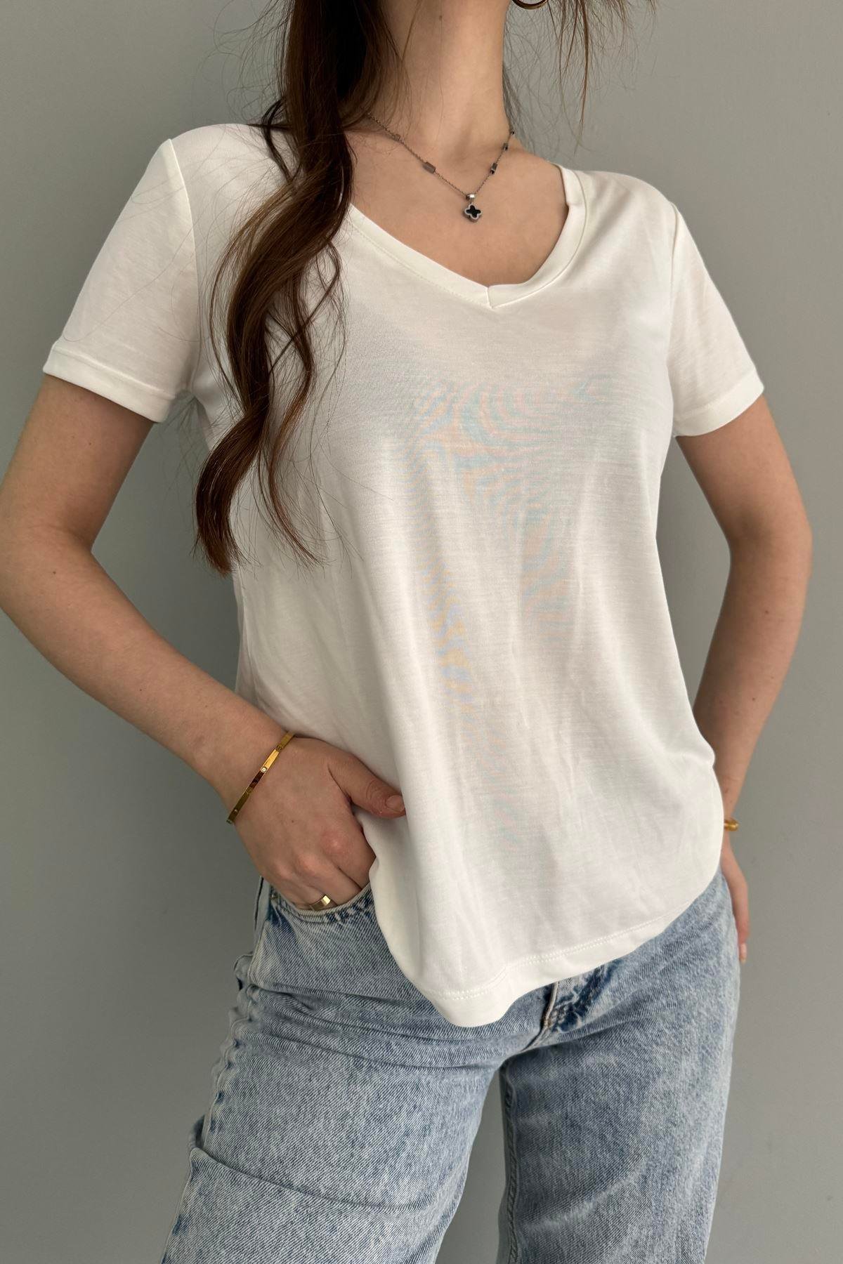 OYSHO V YAKA TSHIRT
