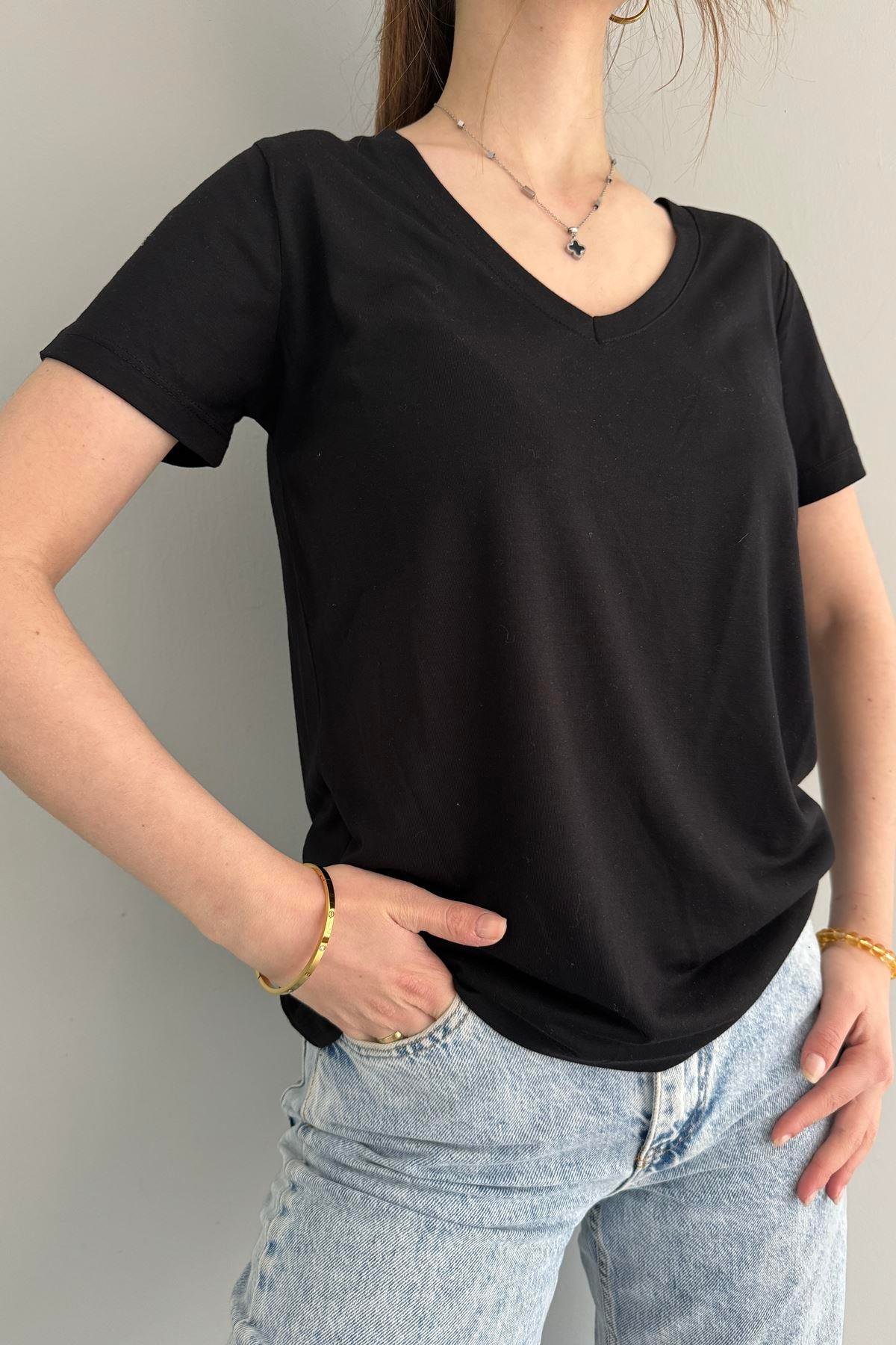 OYSHO V YAKA TSHIRT