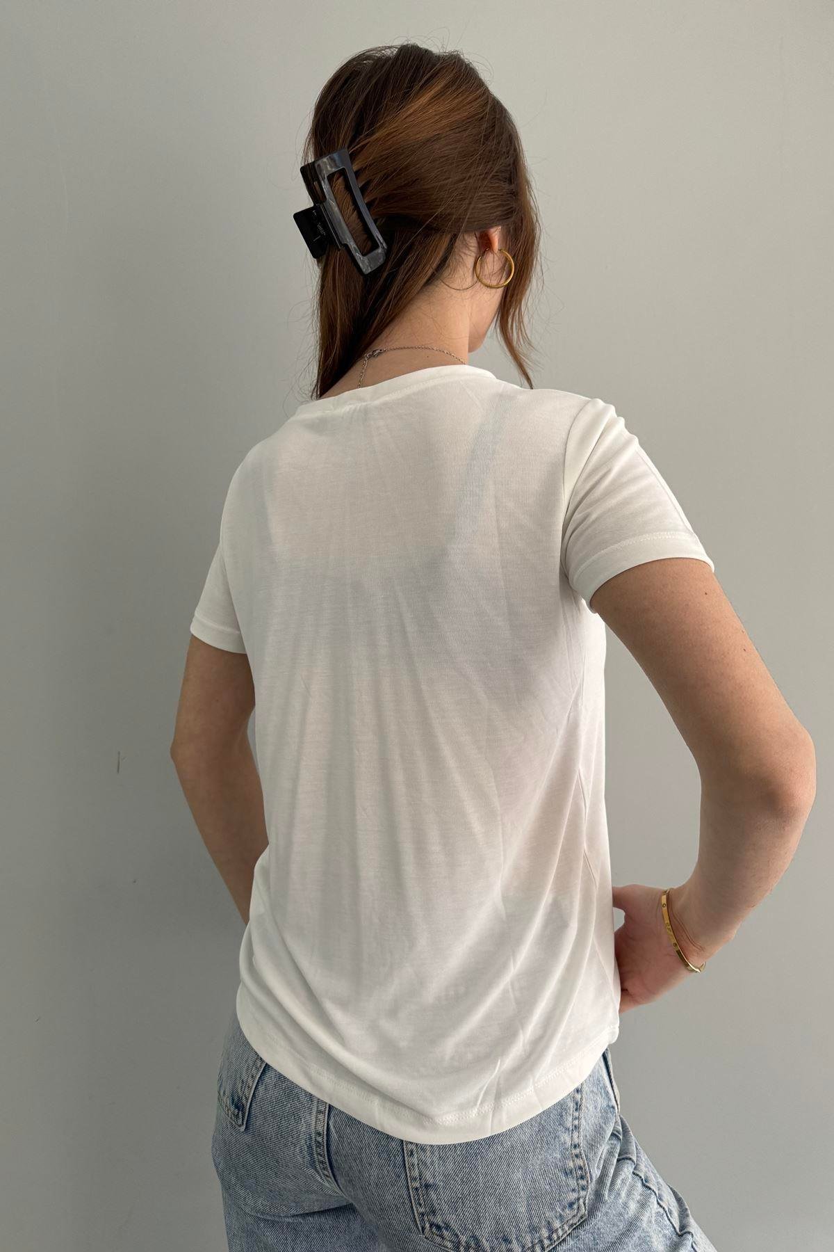 OYSHO V YAKA TSHIRT