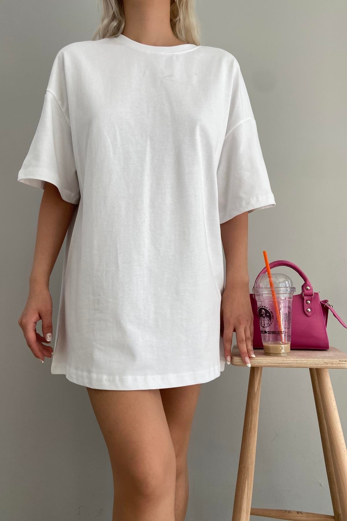 PAMUKLU OVERSİZE TSHIRT