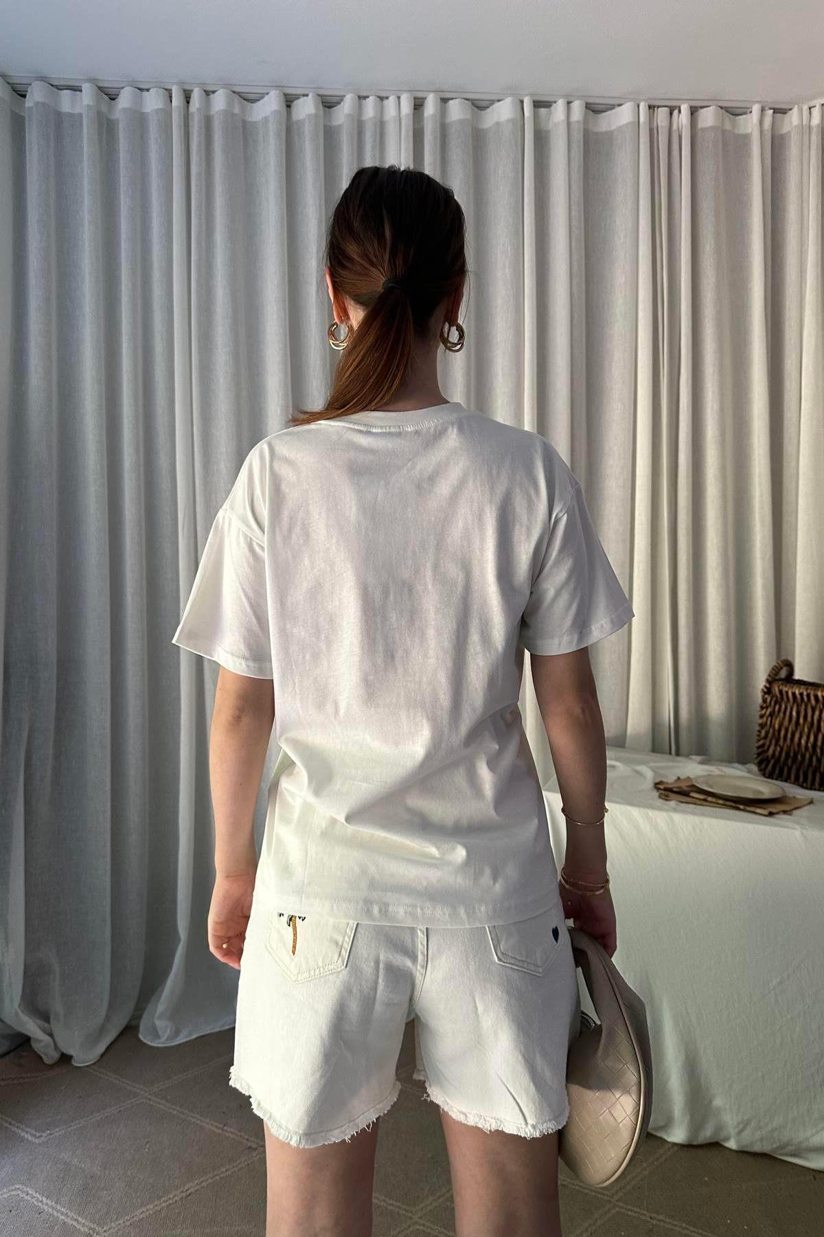 PAYET VE NAKIŞ DETAYLI TSHIRT