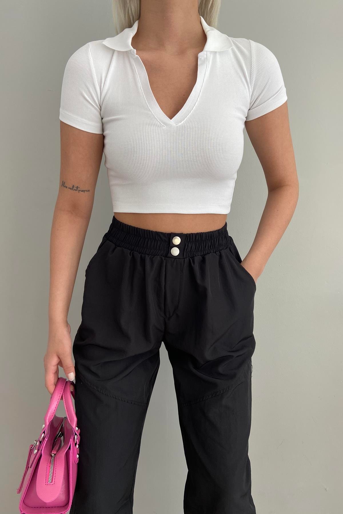 POLO YAKA CROP TSHIRT
