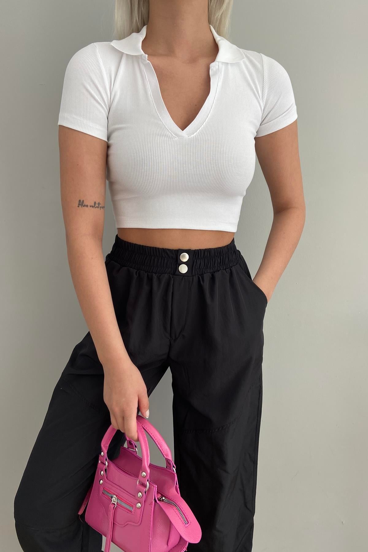 POLO YAKA CROP TSHIRT
