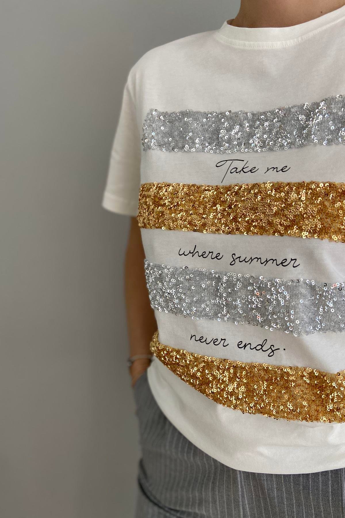 TAKE ME PUL PAYET TSHIRT