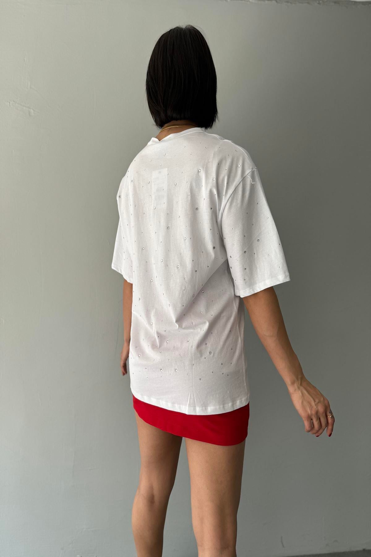 TAŞ BASKI DETAY TSHIRT