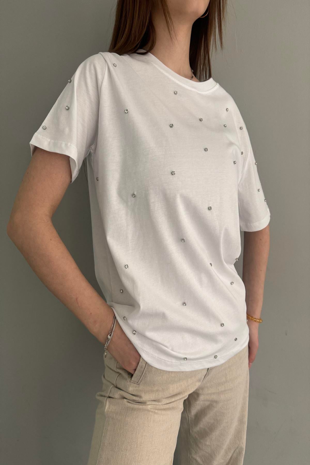 TAŞ DETAYLI TSHIRT