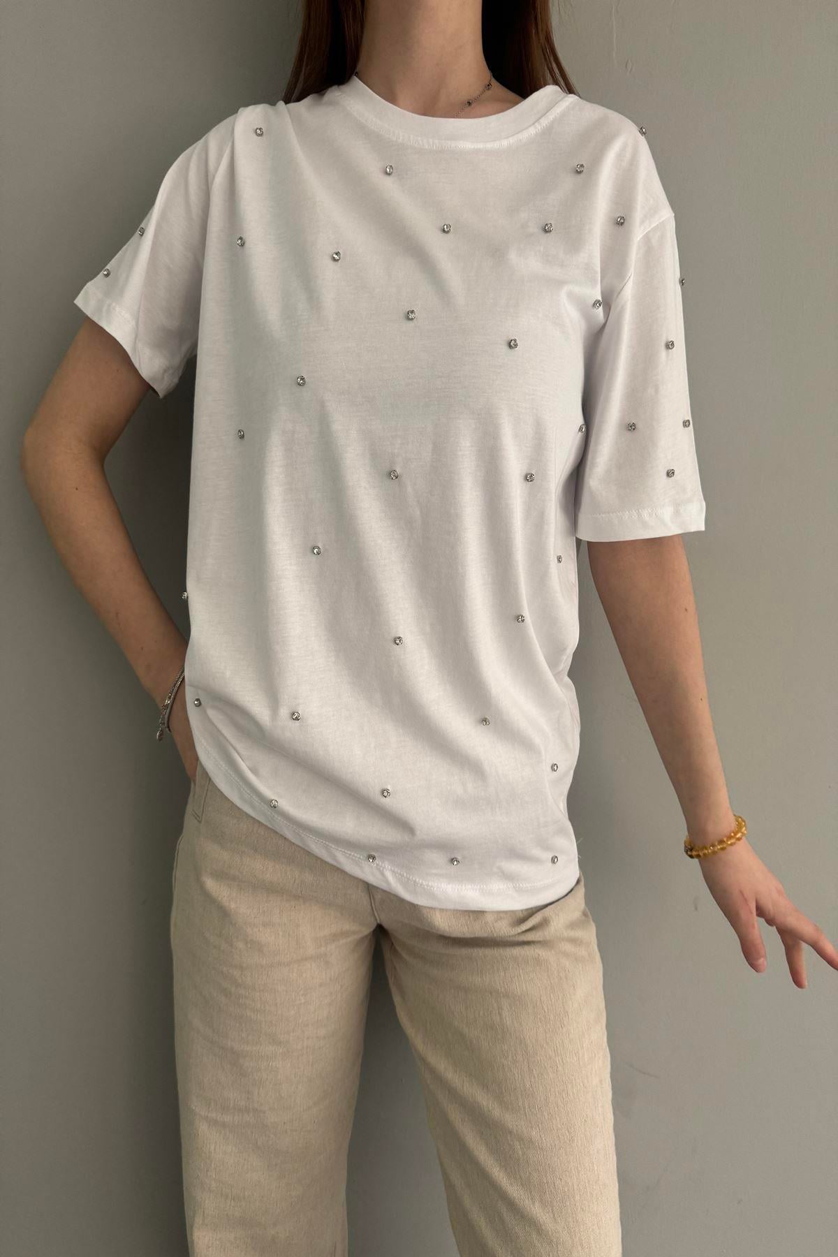 TAŞ DETAYLI TSHIRT