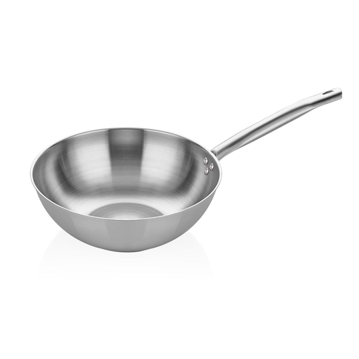 Çelik Wok Tava - Paslanmaz Sap - A 107WK - TABANLI ÇELİK
