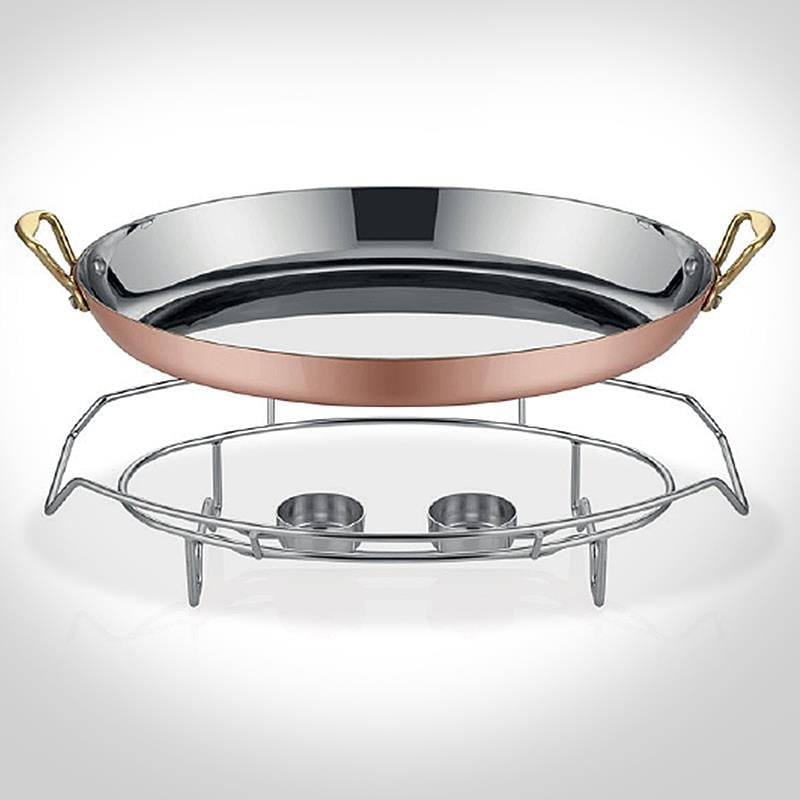 MM BAKIR OVAL SAHAN 30CM + STAND - A 101OV 30S - Multi Metal Bakır Tava